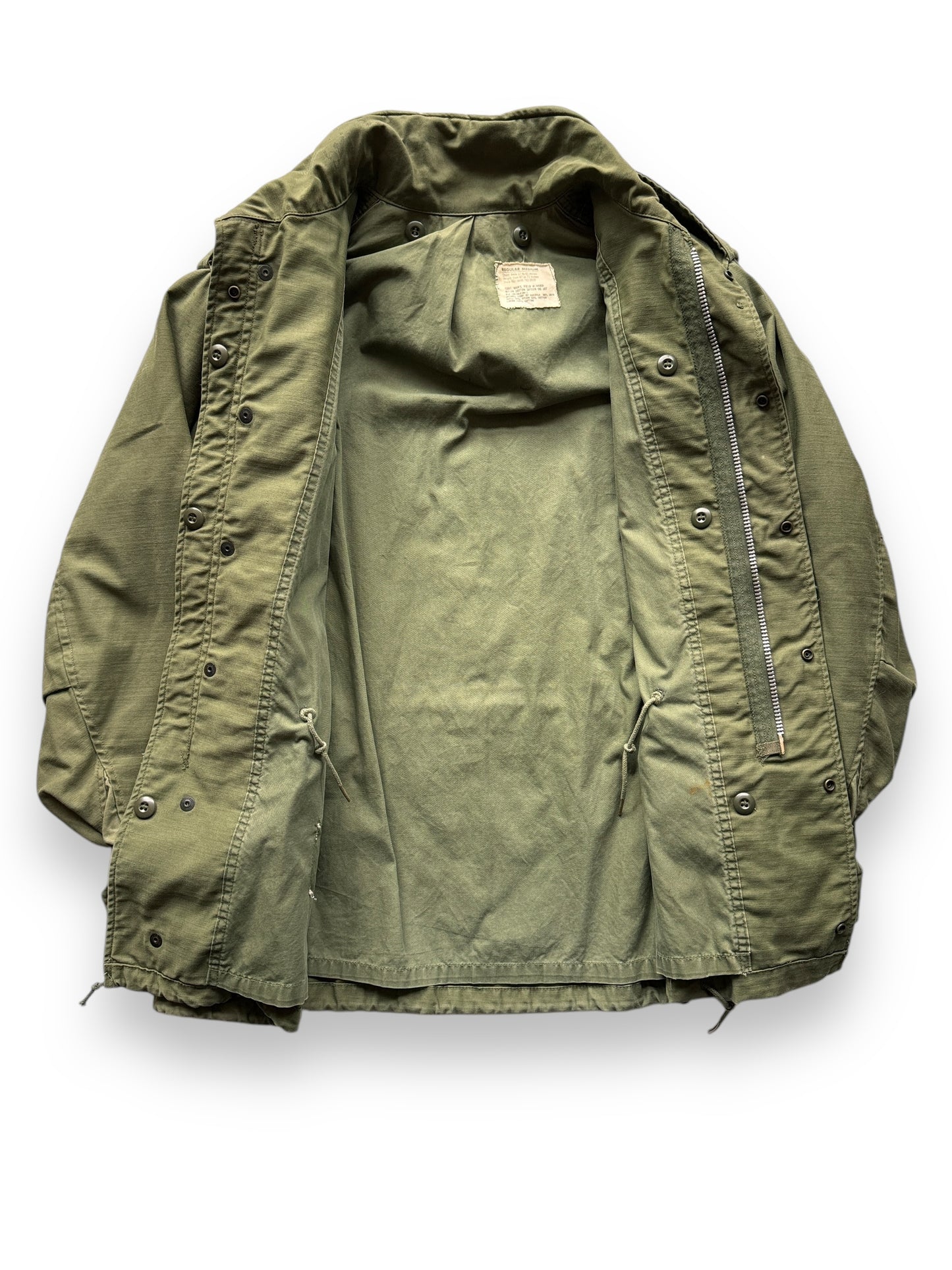 inside of Vintage Stenciled OG-107 Field Jacket SZ M