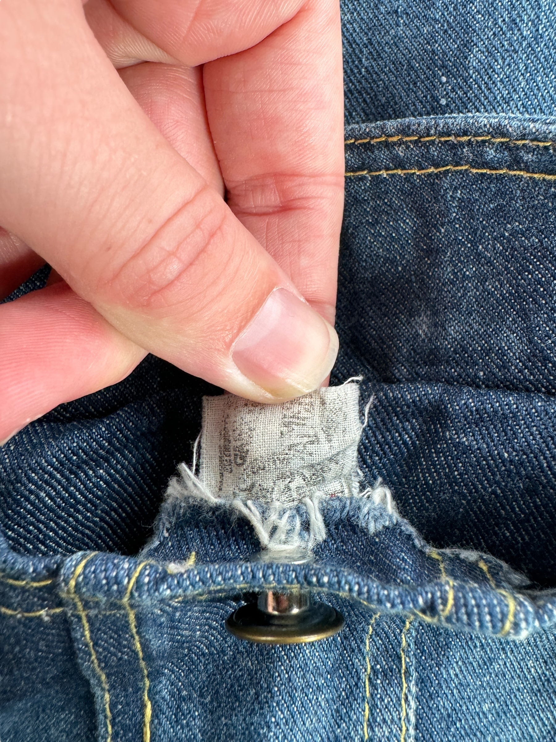 Union Tag on Vintage Union Made Lee Denim Jacket SZ L