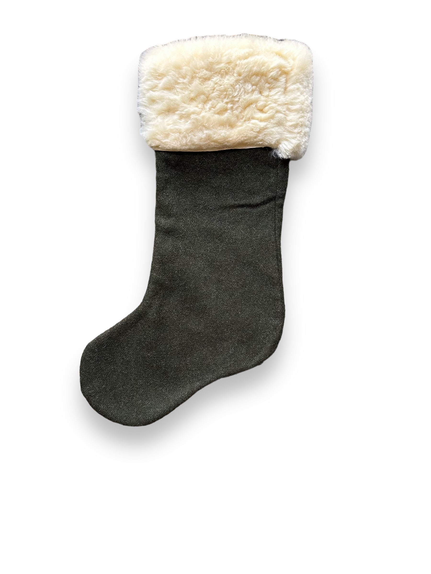 Rear View of Filson Forest Green Mackinaw Wool Christmas Stocking |  Barn Owl Vintage Goods | Vintage Filson Workwear Seattle