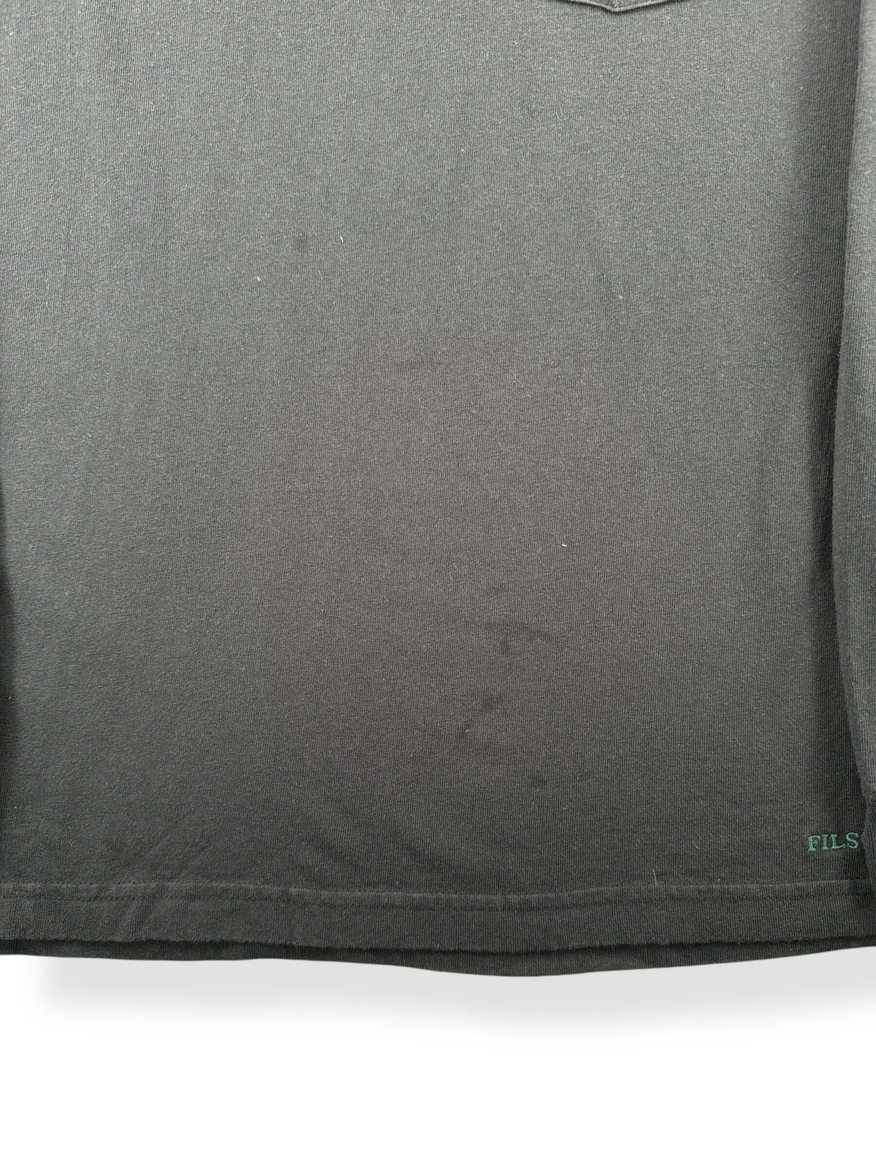 Stains on Filson Long Sleeve Black Tee SZ M