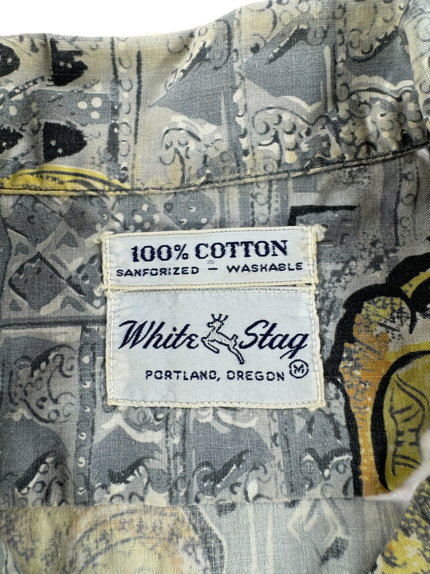 Vintage White Stag Aloha Shirt SZ M