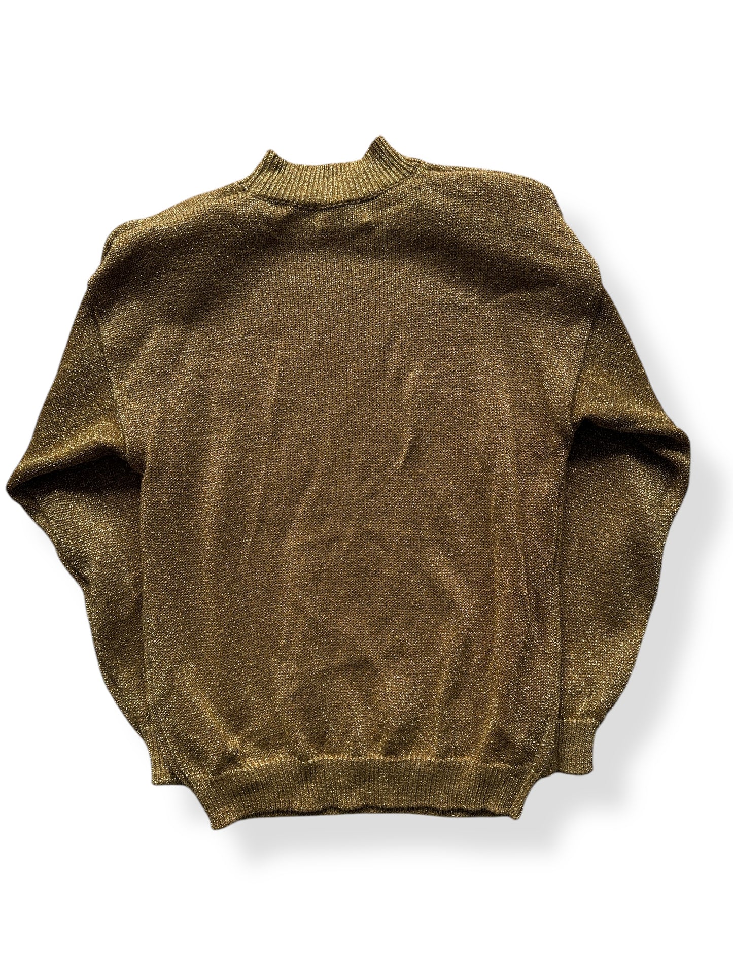 Back of Vintage Ladies Sparkly Gold Acrylic Top SZ M
