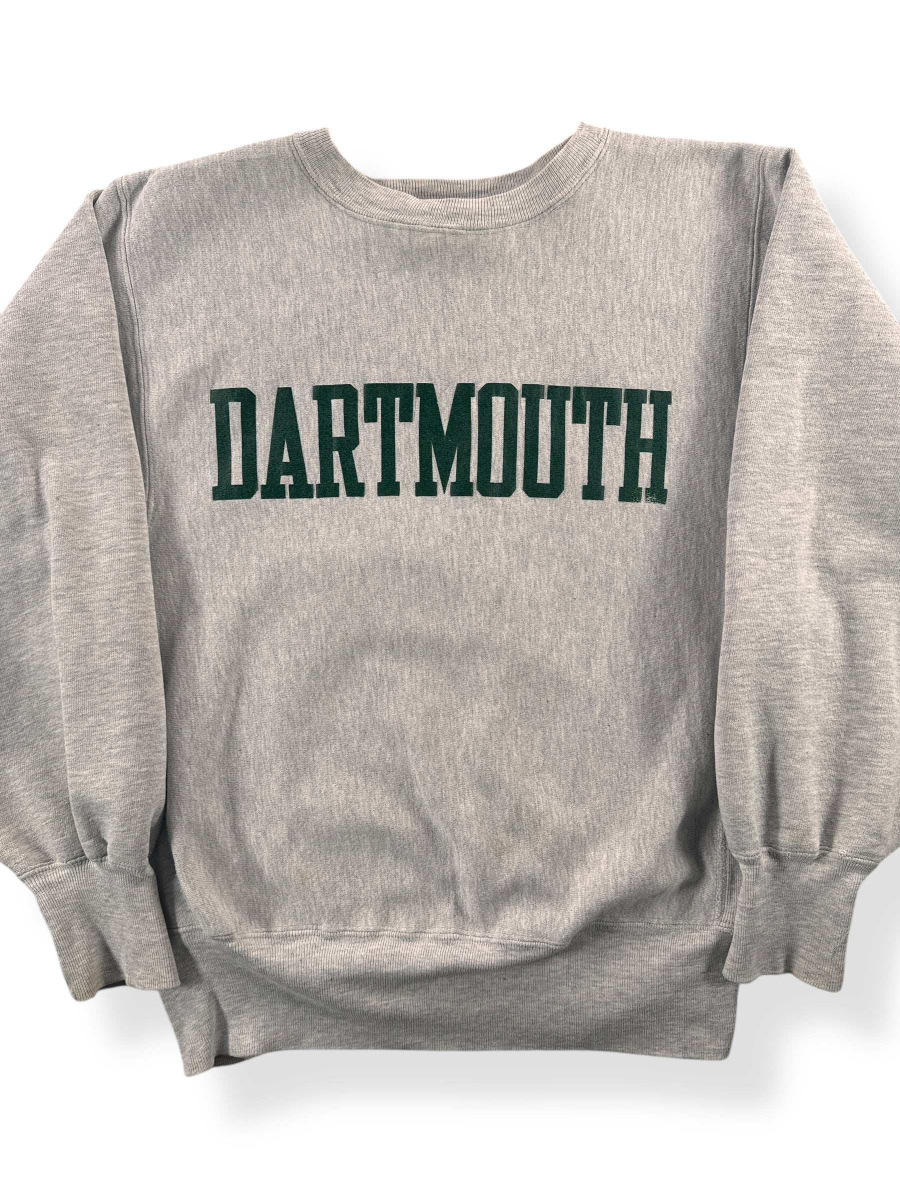 Front Close Up of Vintage Champion Reverse Weave Dartmouth Crewneck SZ M