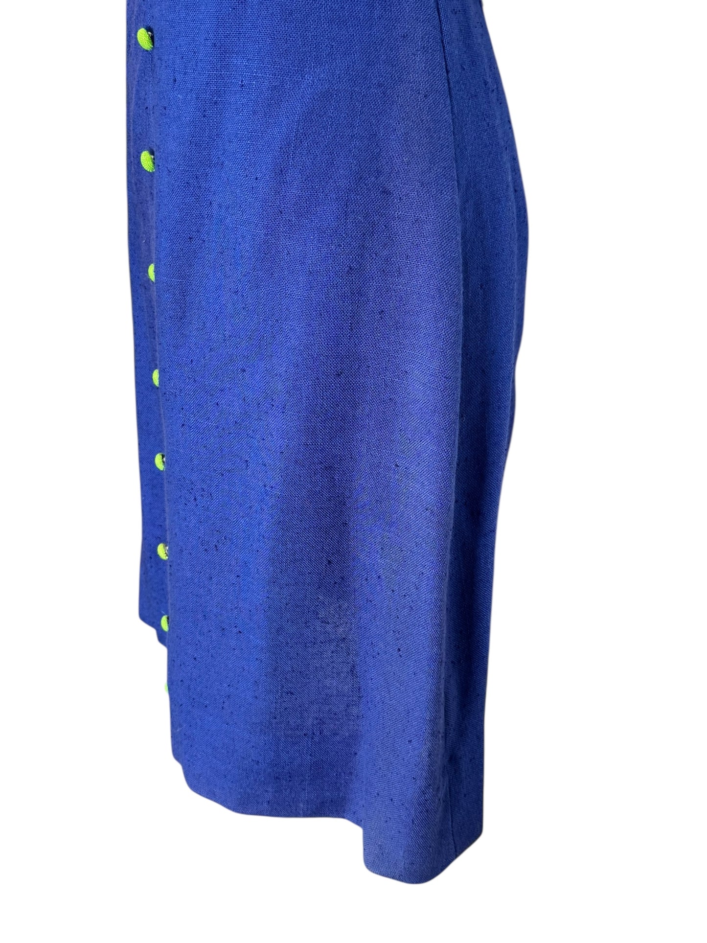 Storage stain view of1960s Blue Dress with Scalloped Collar S