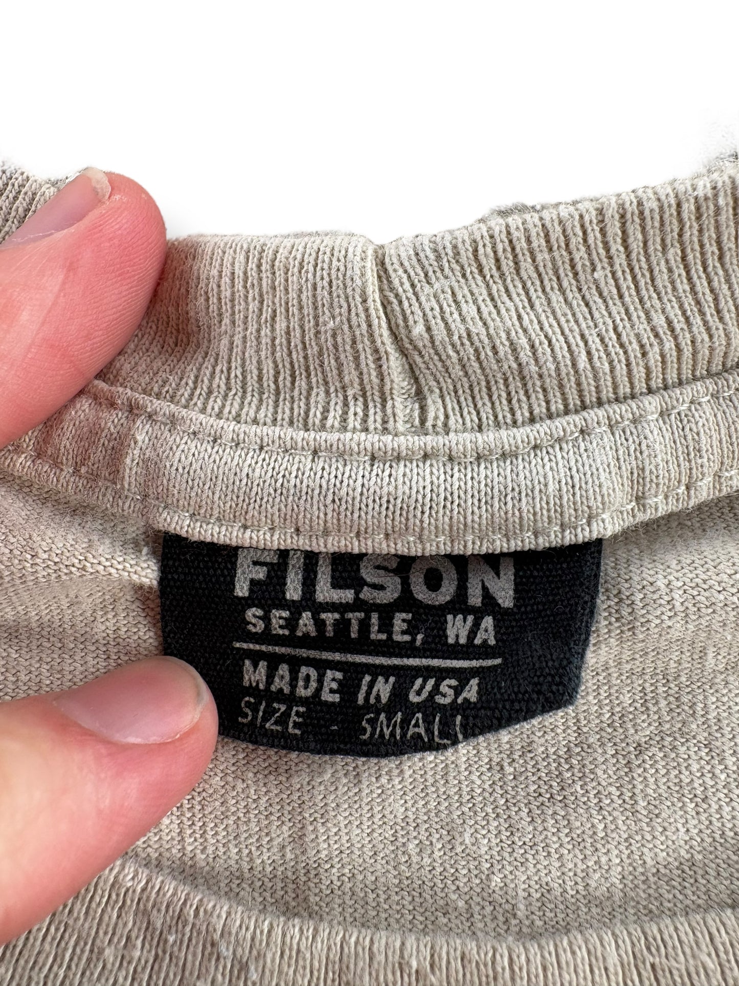 Tag on Modern Filson Through Any Weather Tee SZ M