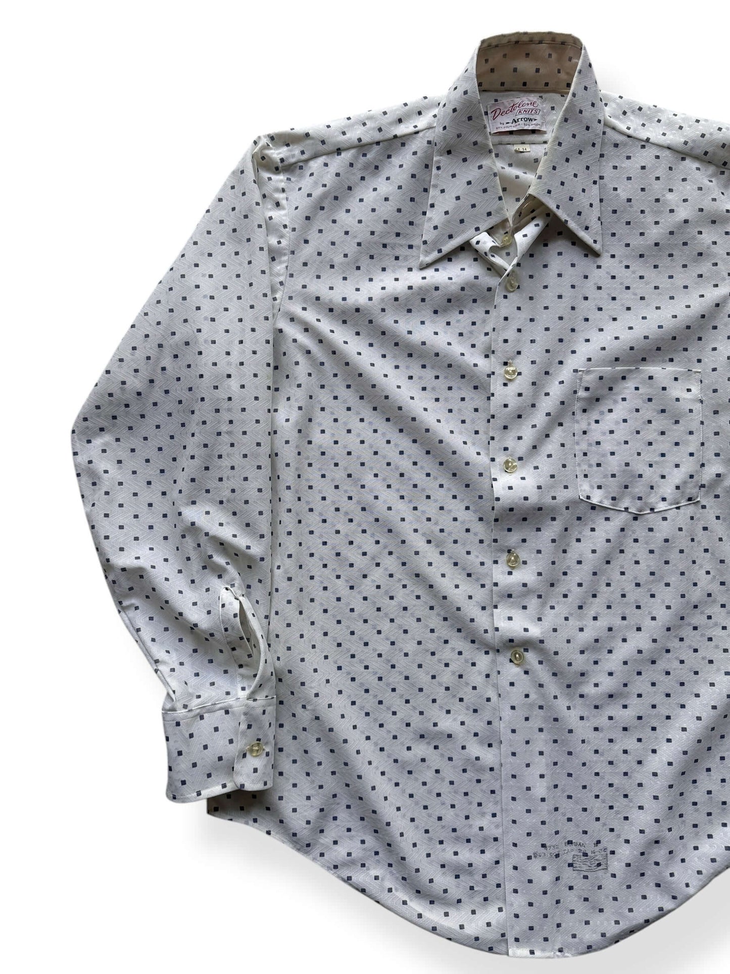 Front Right of Vintage Arrow Dectolene Knit Shirt SZ XL