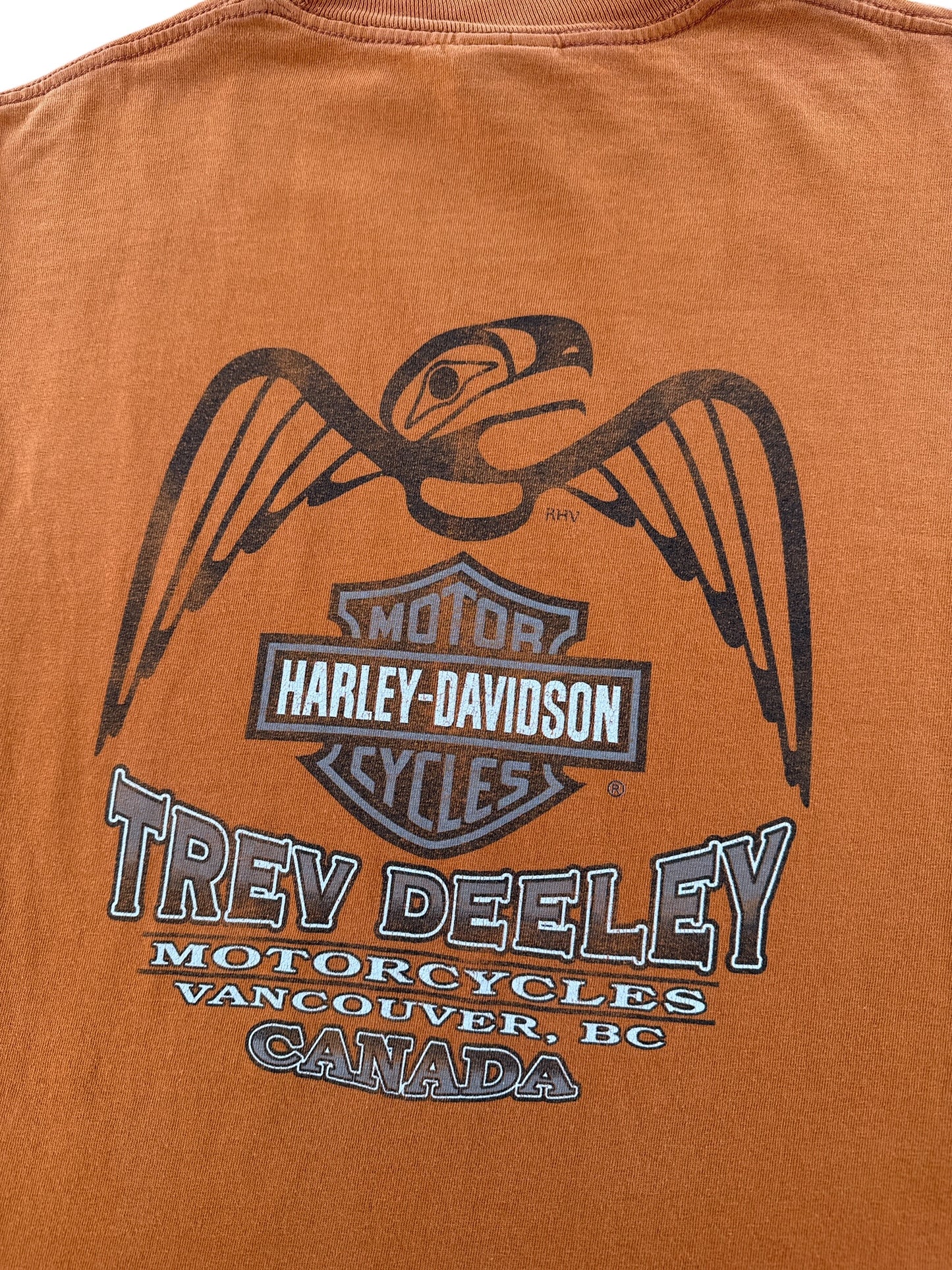 Back Graphic of Vintage Harley Davidson Eagle LS Tee SZ L