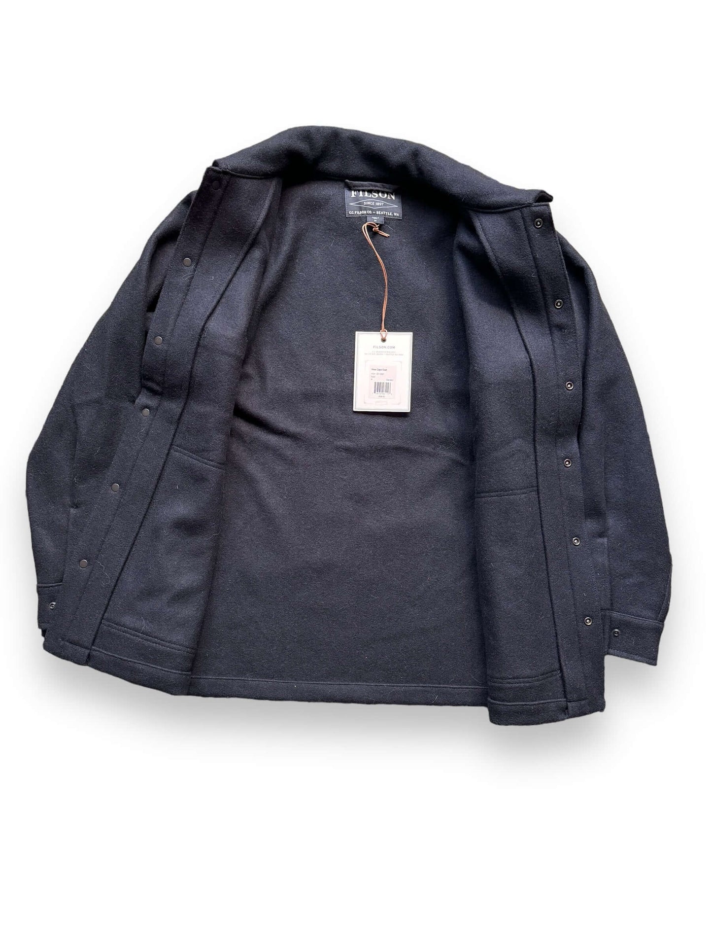 inside of Deadstock Filson Style 95 Cape Coat SZ M