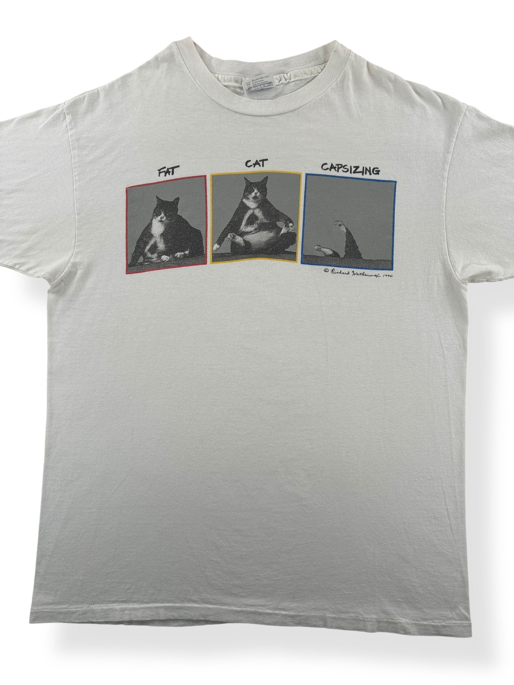 Front Close Up of Vintage Fat Cat Tee SZ L