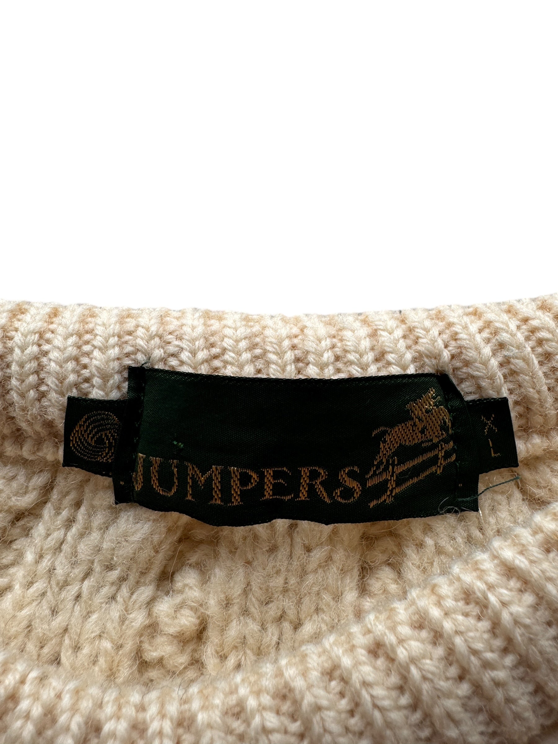 Tag on Jumpers Wool Irish Fisherman Sweater SZ XL