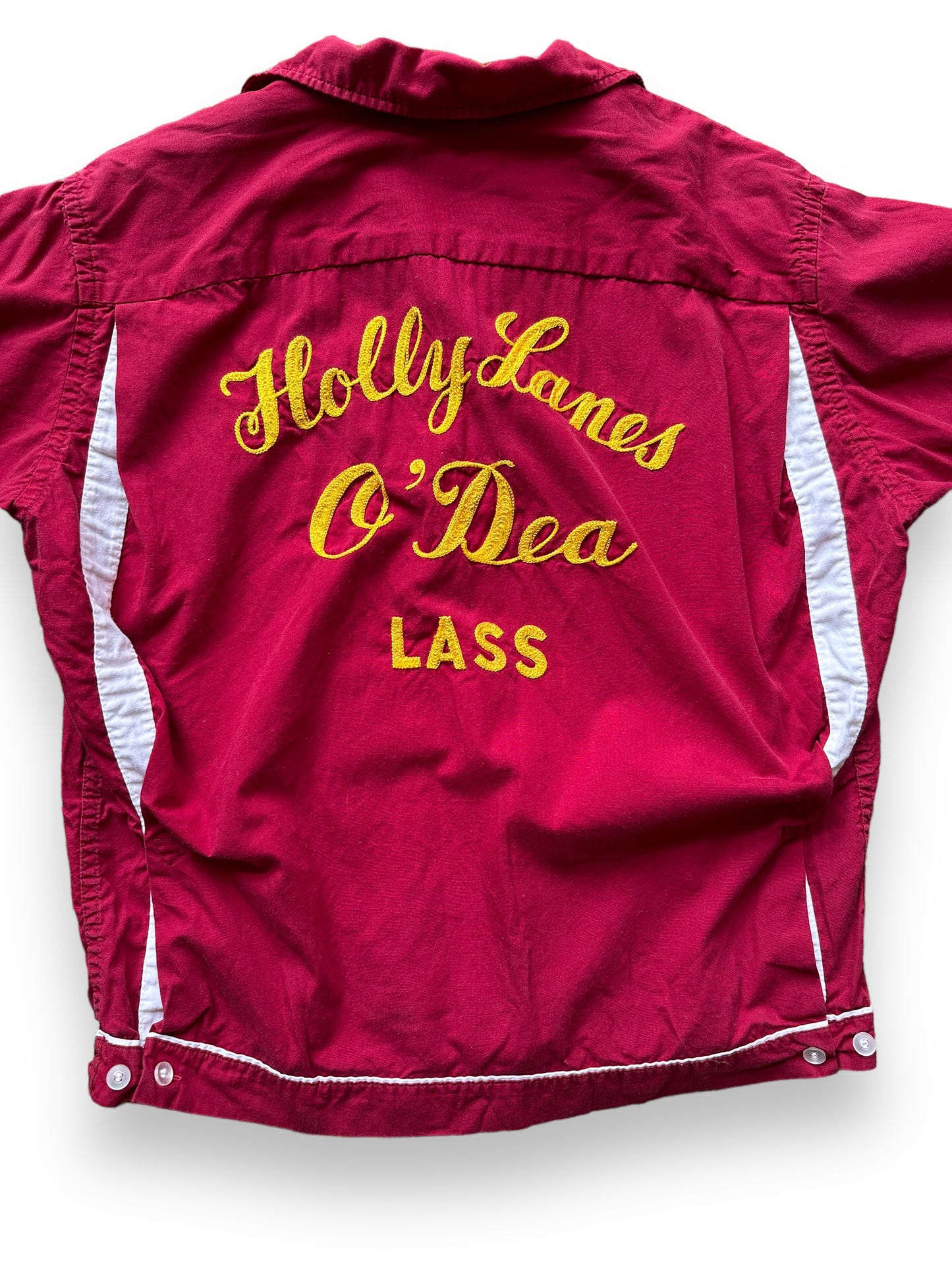 Rear Detail On Vintage Holly Lanes O'Dea Lass Seattle Bowling Shirt SZ M | Vintage Bowling Shirt Seattle | Barn Owl Vintage Seattle