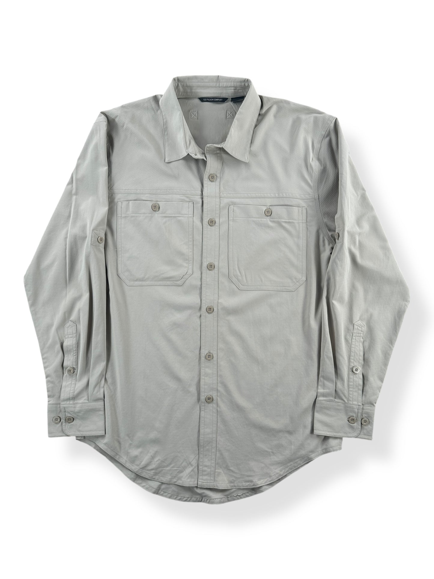 Front of CC Filson Ultralight Sand Bar Long Sleeve Shirt SZ XS