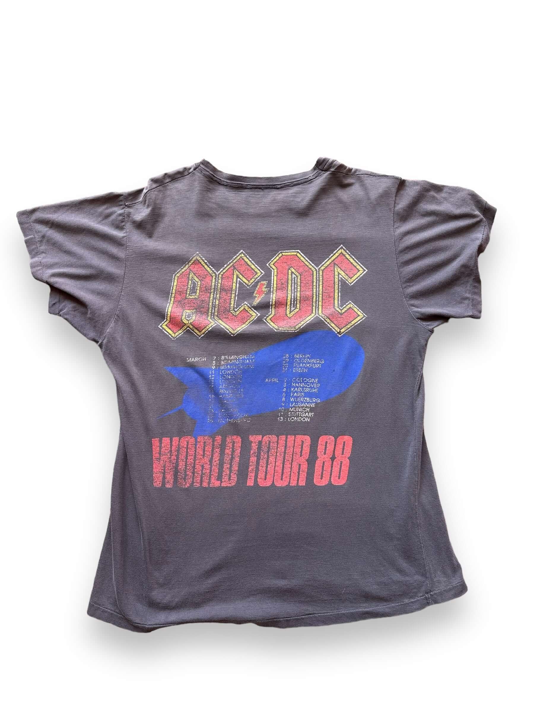 back of Vintage 80's ACDC "Heat Seeker" Band Tee Shirt SZ M