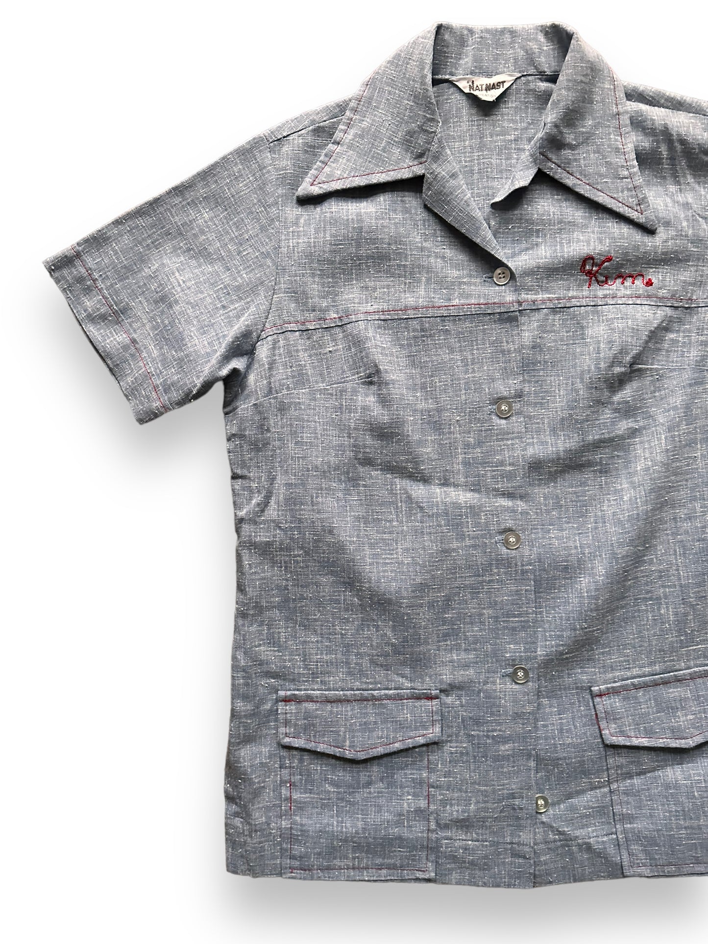 front right of Vintage Belton Star Herald Ladies Bowling Shirt SZ M | Vintage Bowling Shirt Seattle | Barn Owl Vintage Seattle
