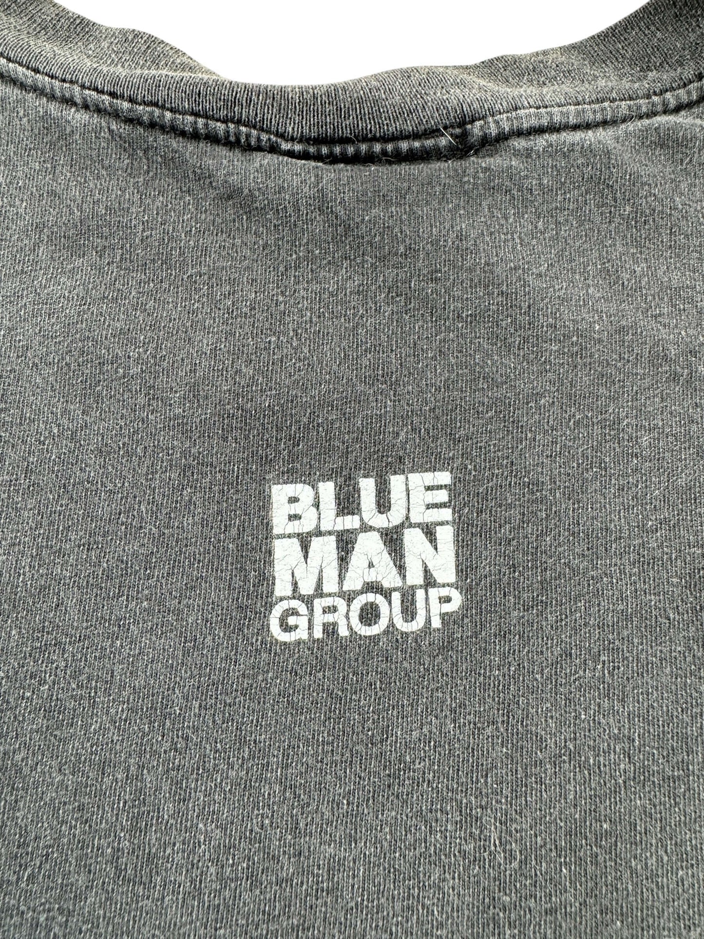 Back Graphic of Vintage Blue Man Group Tee SZ XXL