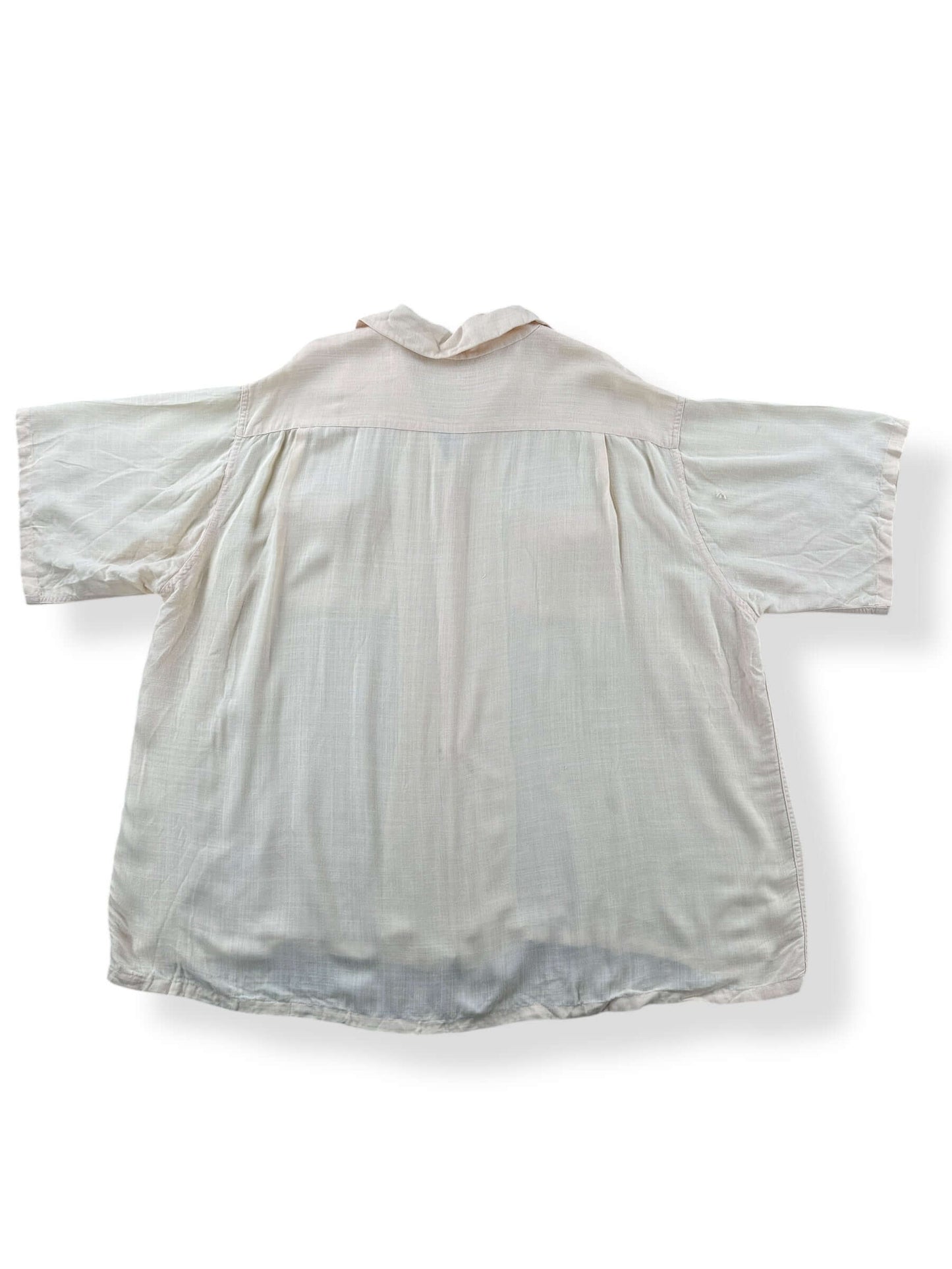 Back of Vintage Long Wear Short Sleeve Loop Collar Shirt SZ XL