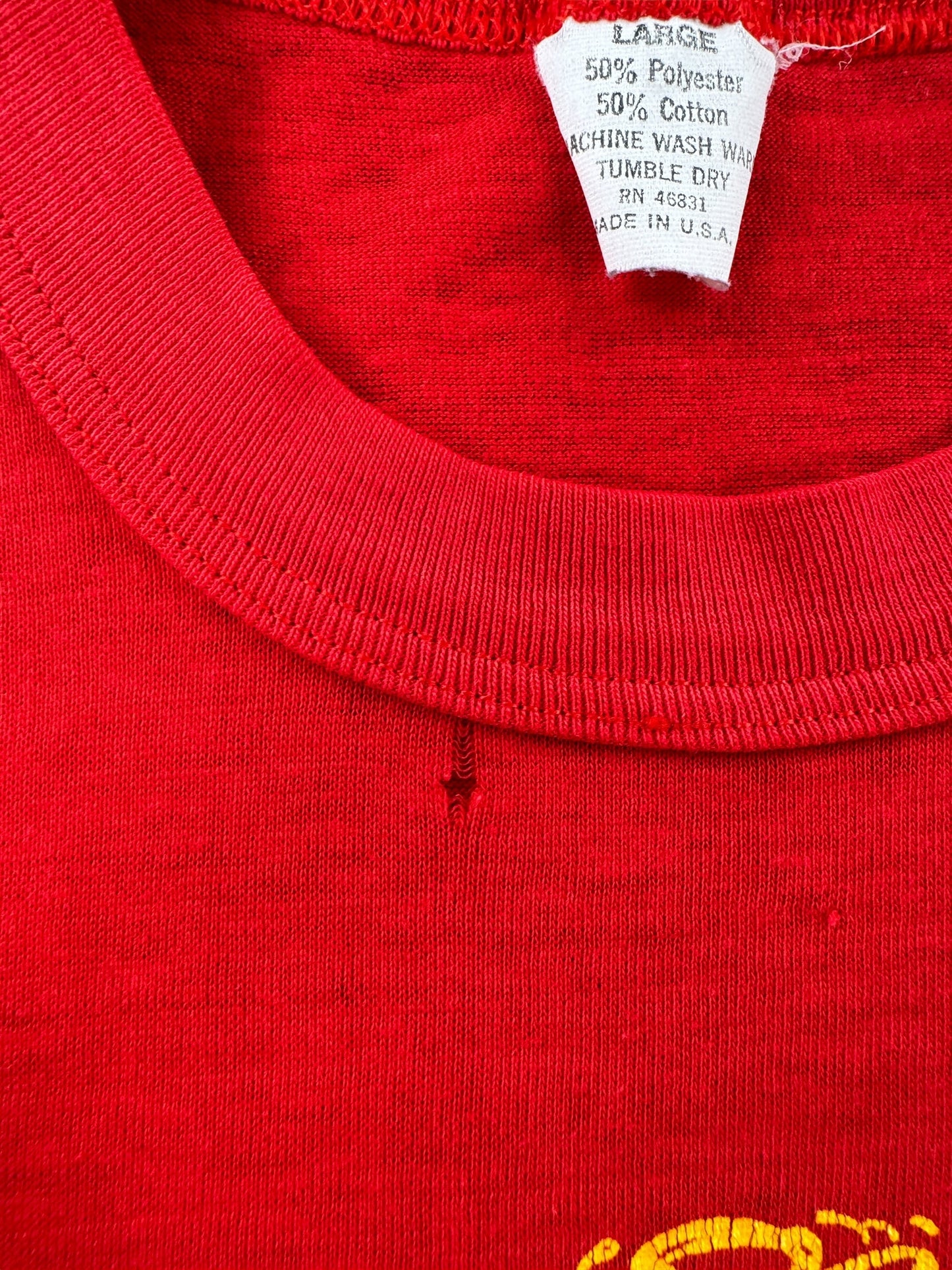 Small Hole of Vintage Red Zinger Classic Tee SZ M