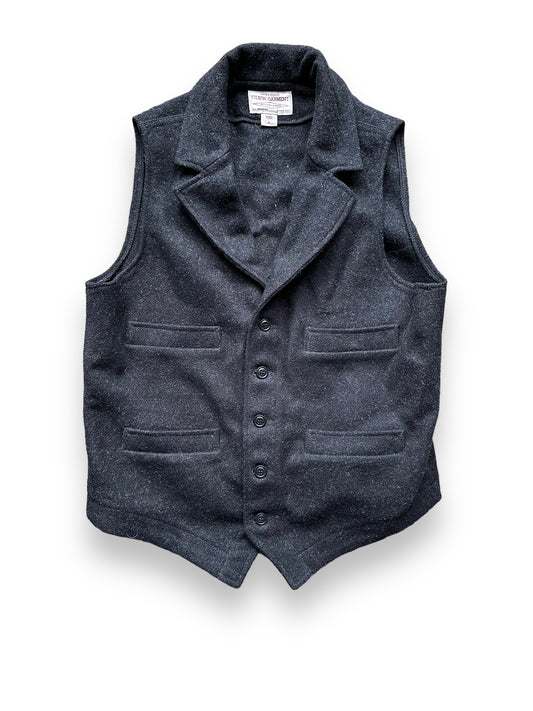 Front View of Filson Western Style Charcoal Mackinaw Vest SZ M |  Barn Owl Vintage Goods | Vintage Filson Workwear Seattle