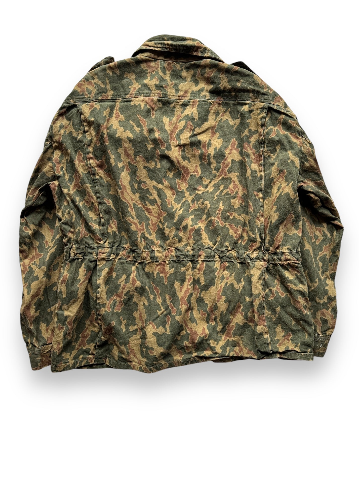 back of Vintage Russian VSR Camo Military Top SZ L-XL