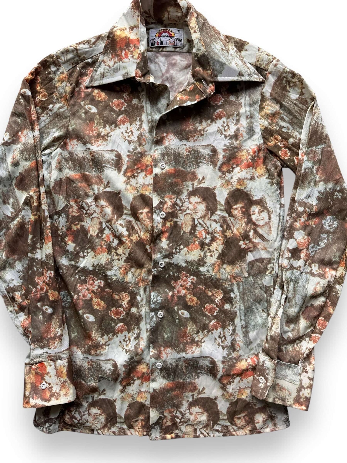 Front Close Up of Vintage Saturdays in California Disco Shirt SZ S