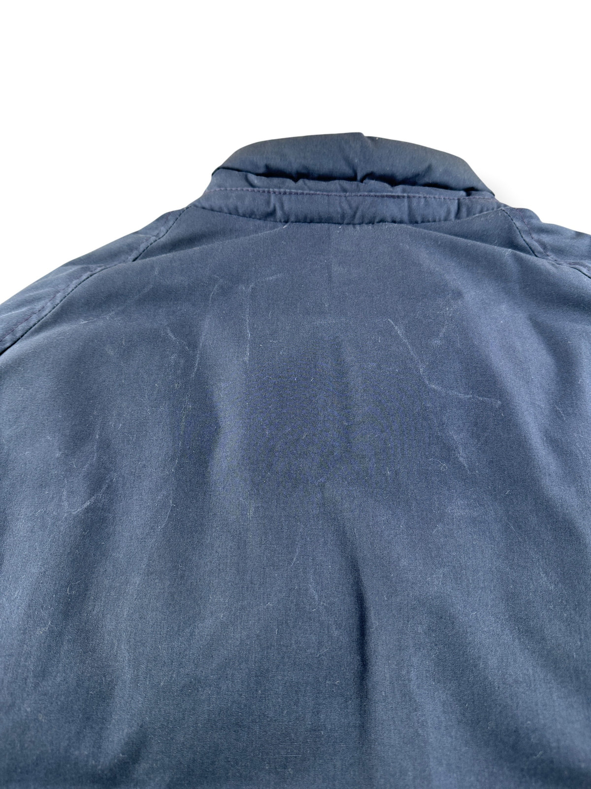 Wear on back of Vintage Eddie Bauer Navy Blue Parka SZ L