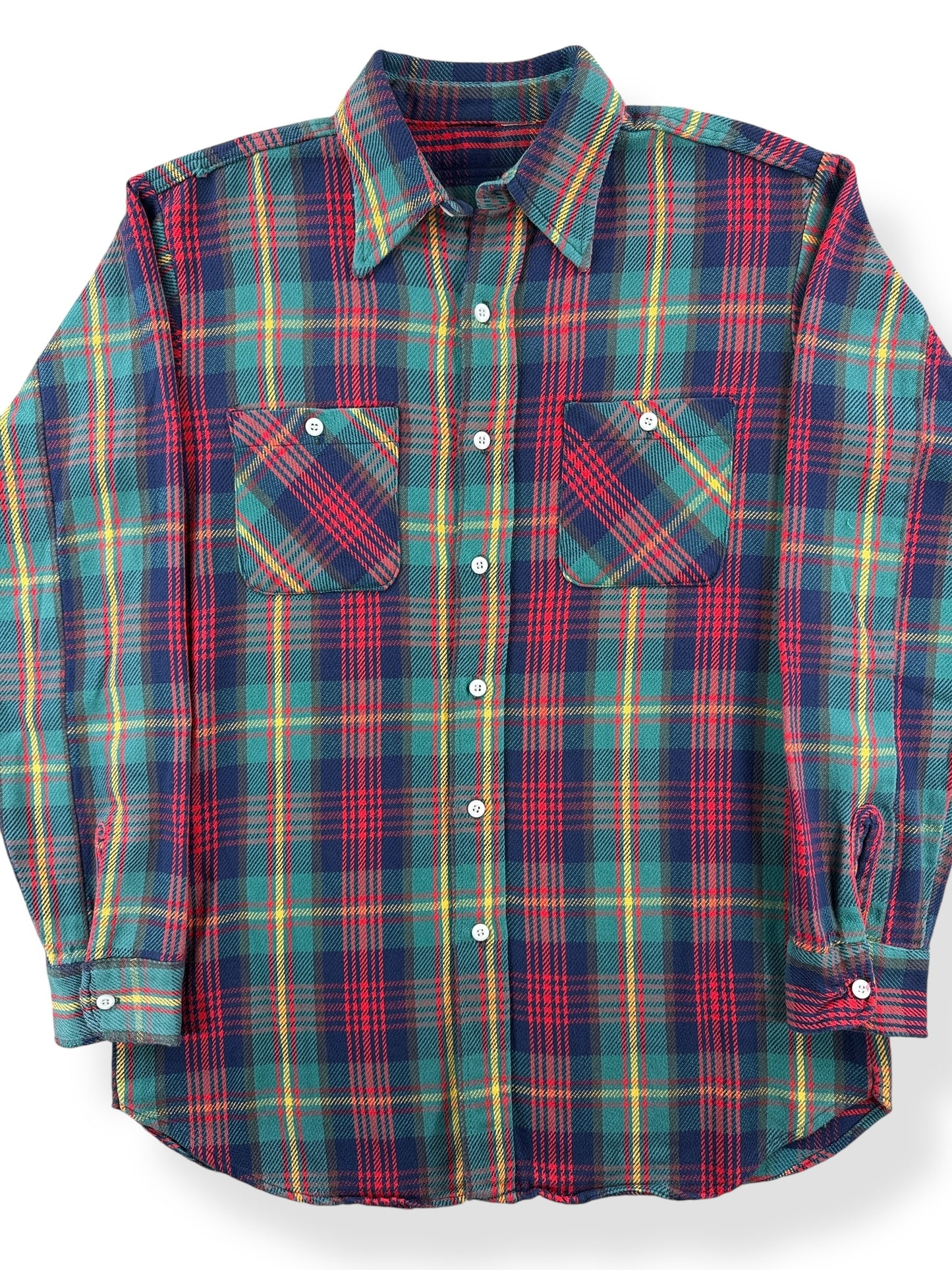 Front Close Up of Vintage Unbranded Cotton Flannel SZ XL