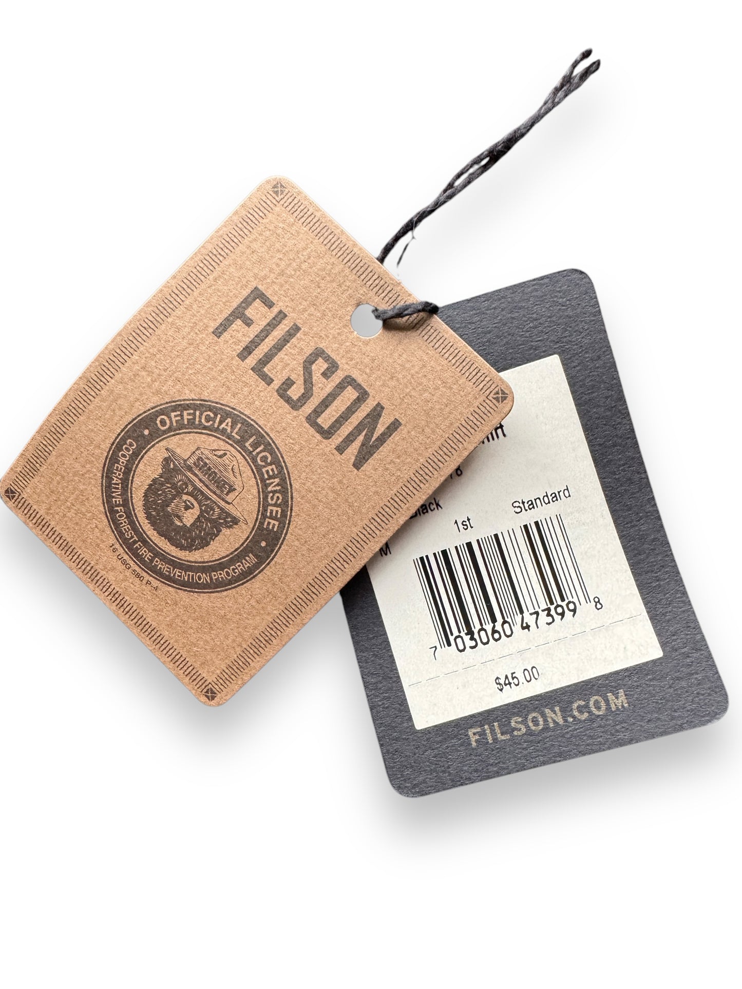paper tags on NWT Filson Smokey the Bear 75th Anniversary Tee SZ M