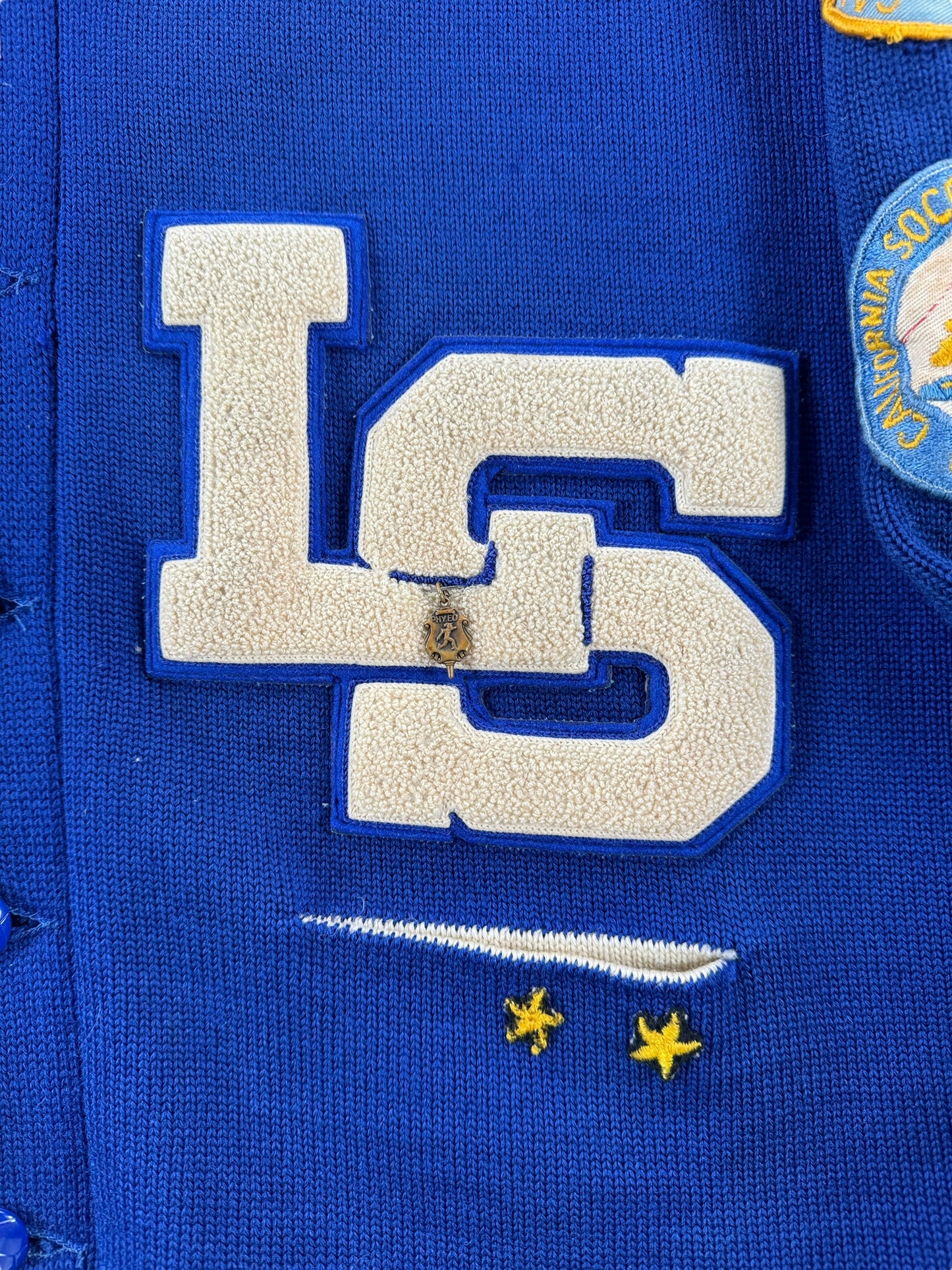 Patch on Vintage 1971 Dehen Letterman's Sweater SZ XL