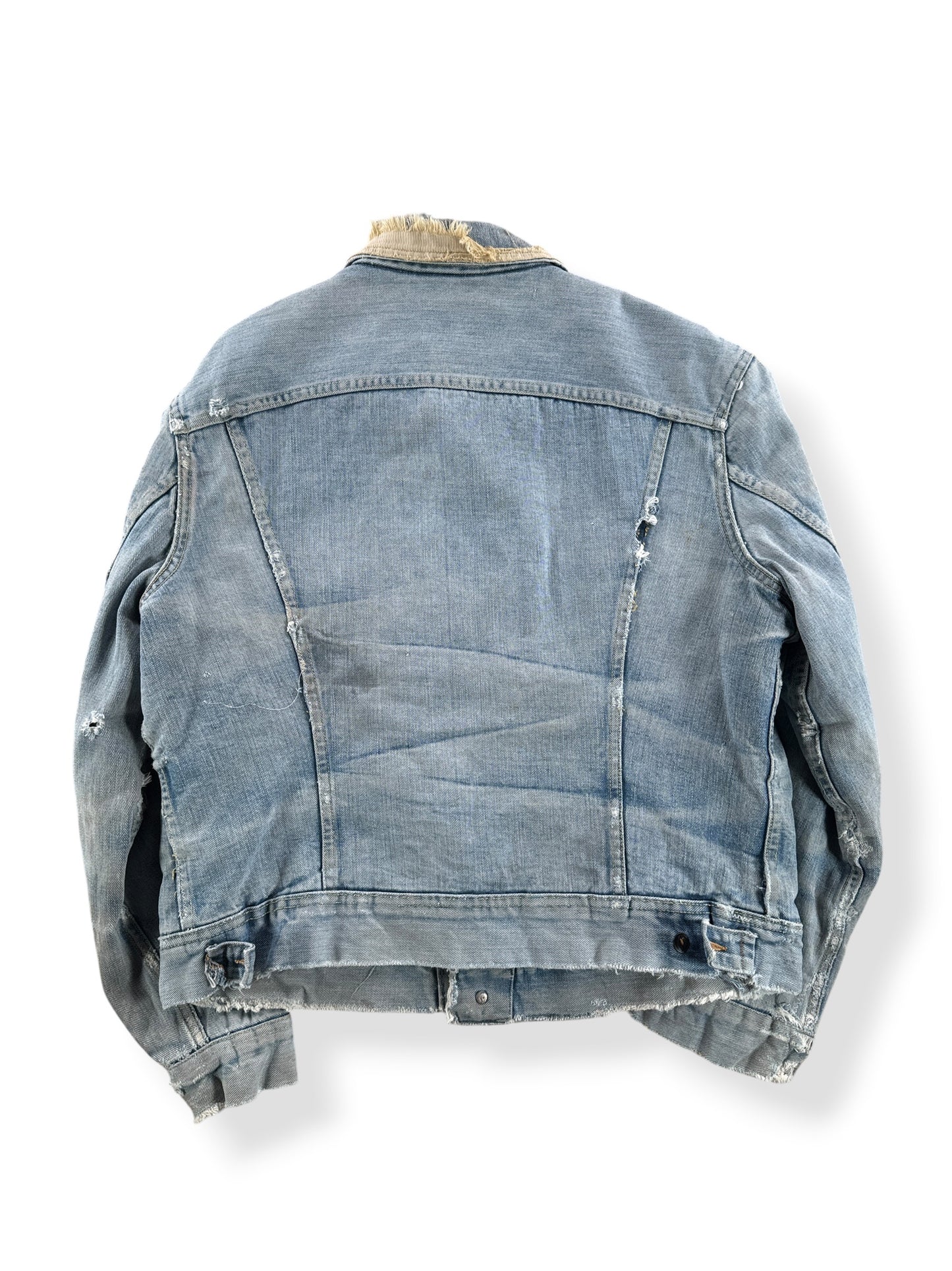 Back of Vintage Thrashed 70s Lee Storm Rider Denim Jacket SZ L
