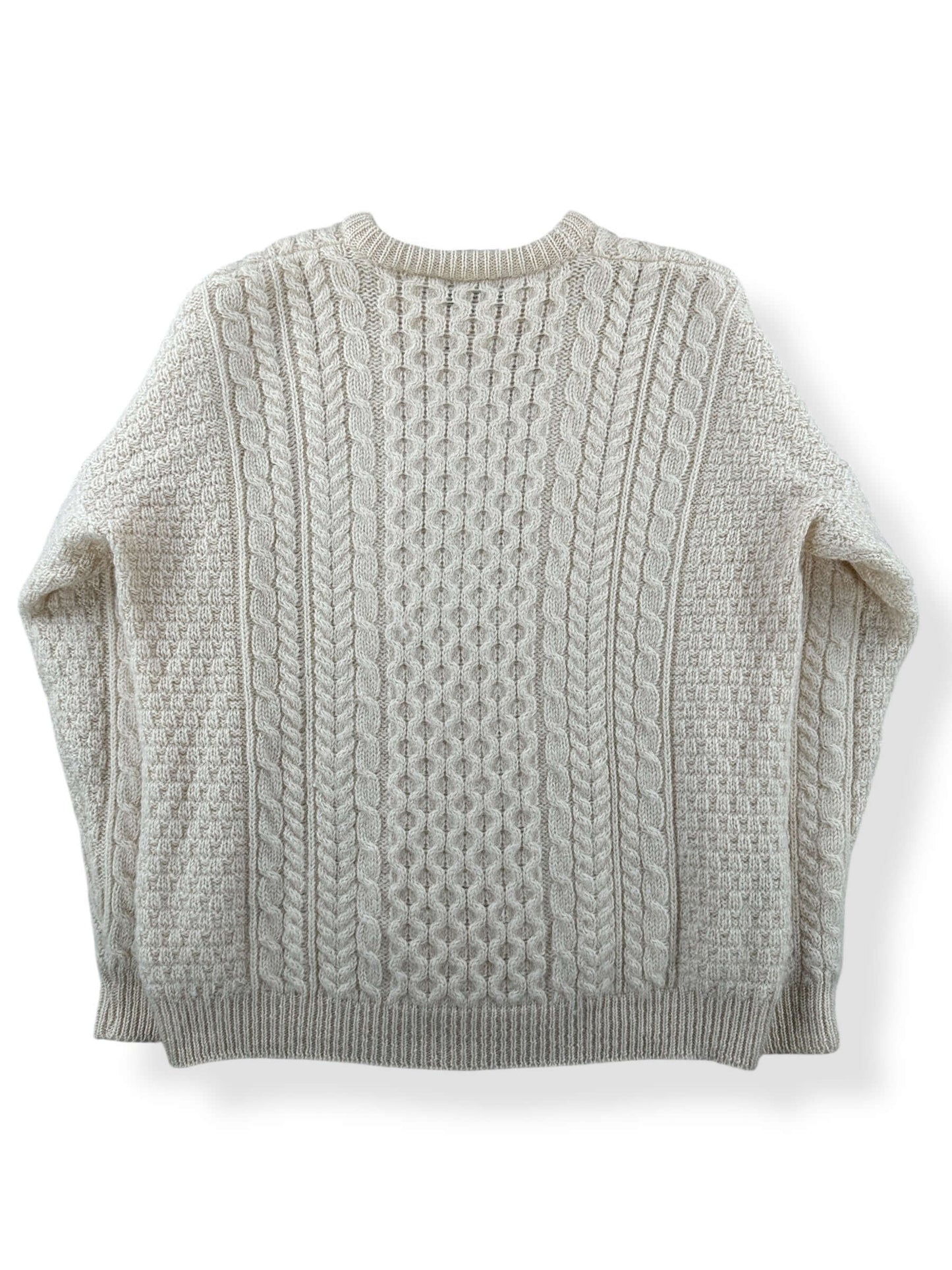 Back of Vintage Carraig Donn Irish Wool Cable Knit Sweater SZ XL