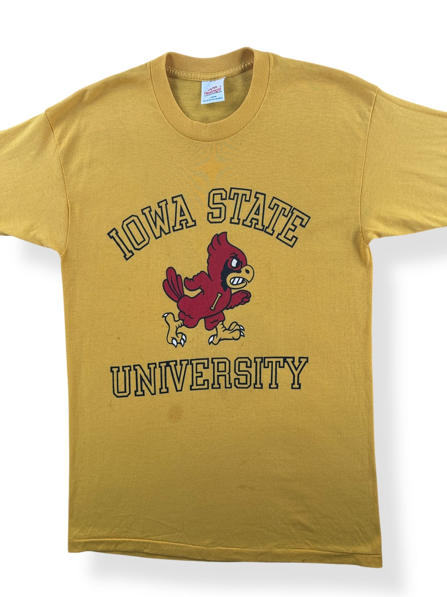 Front Close Up of Vintage Iowa State Hawkeyes Tee SZ S