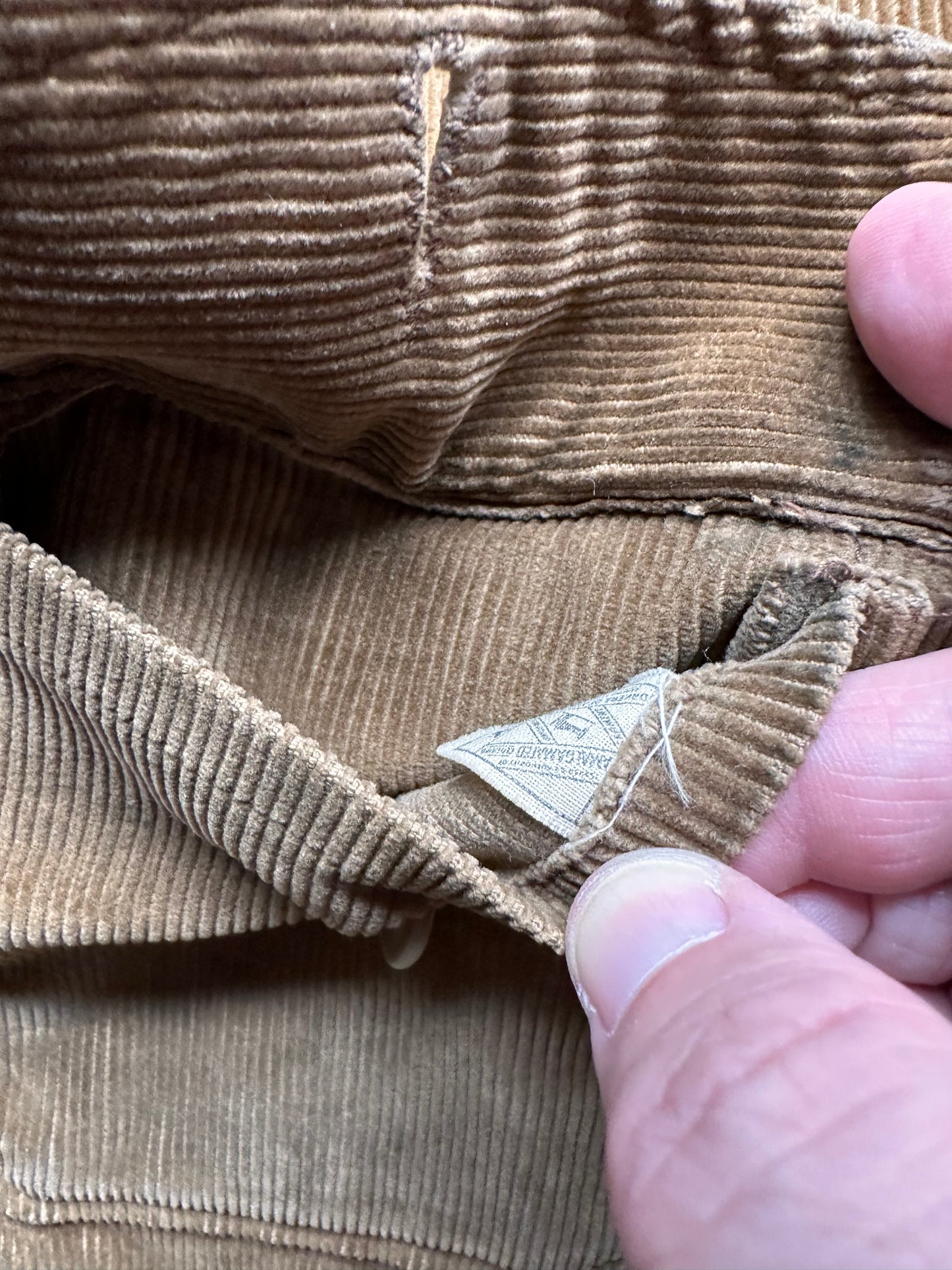 Union Tag In Pocket of Vintage Meadowfield by Sweet Orr Corduroy Jacket SZ L | Vintage Corduroy Jacket Seattle | Barn Owl Vintage