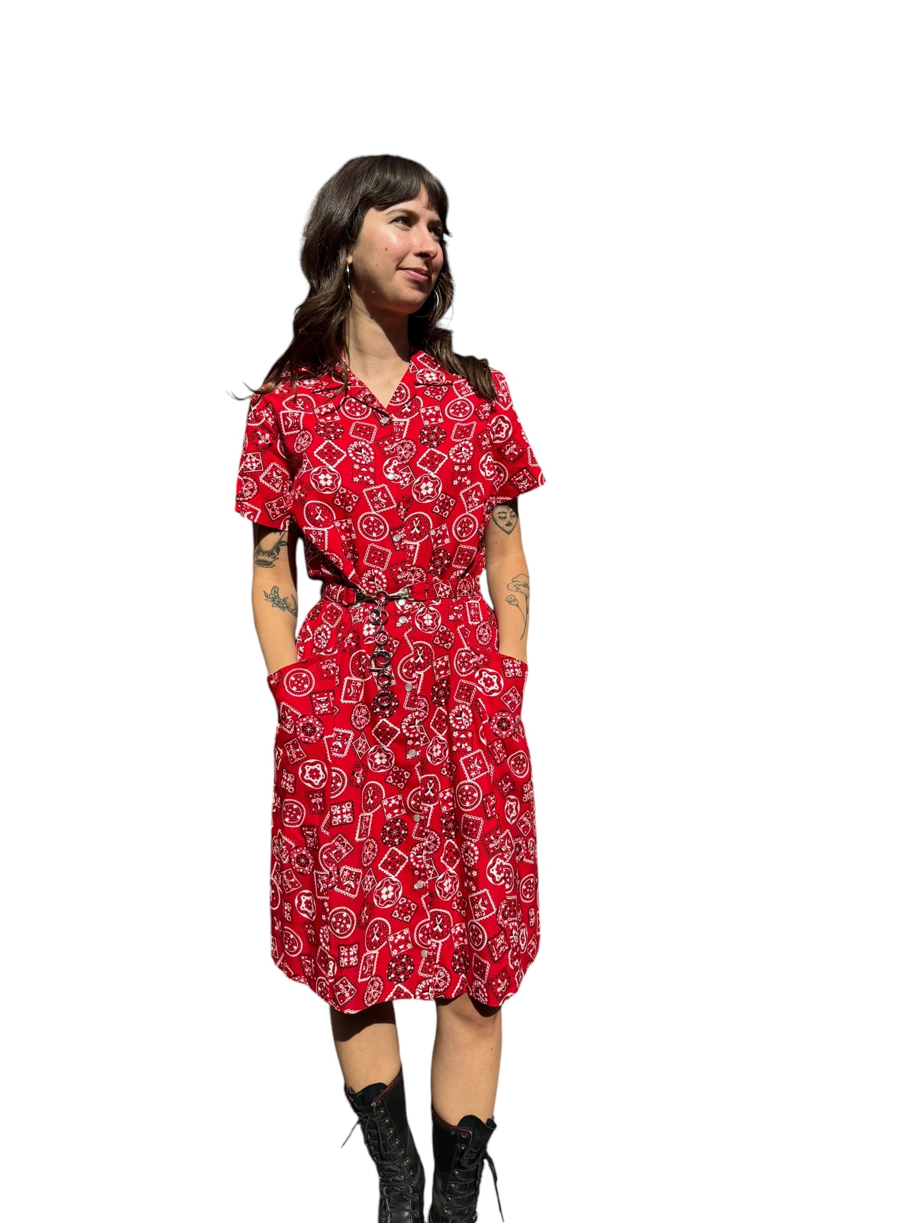 Vintage Tregos Red Bandana Dress SZ S | Barn Owl Vintage Dresses| Seattle Vintage Dresses Vintage Tregos Red Bandana Dress SZ S | Barn Owl Vintage Dresses| Seattle Vintage Dresses