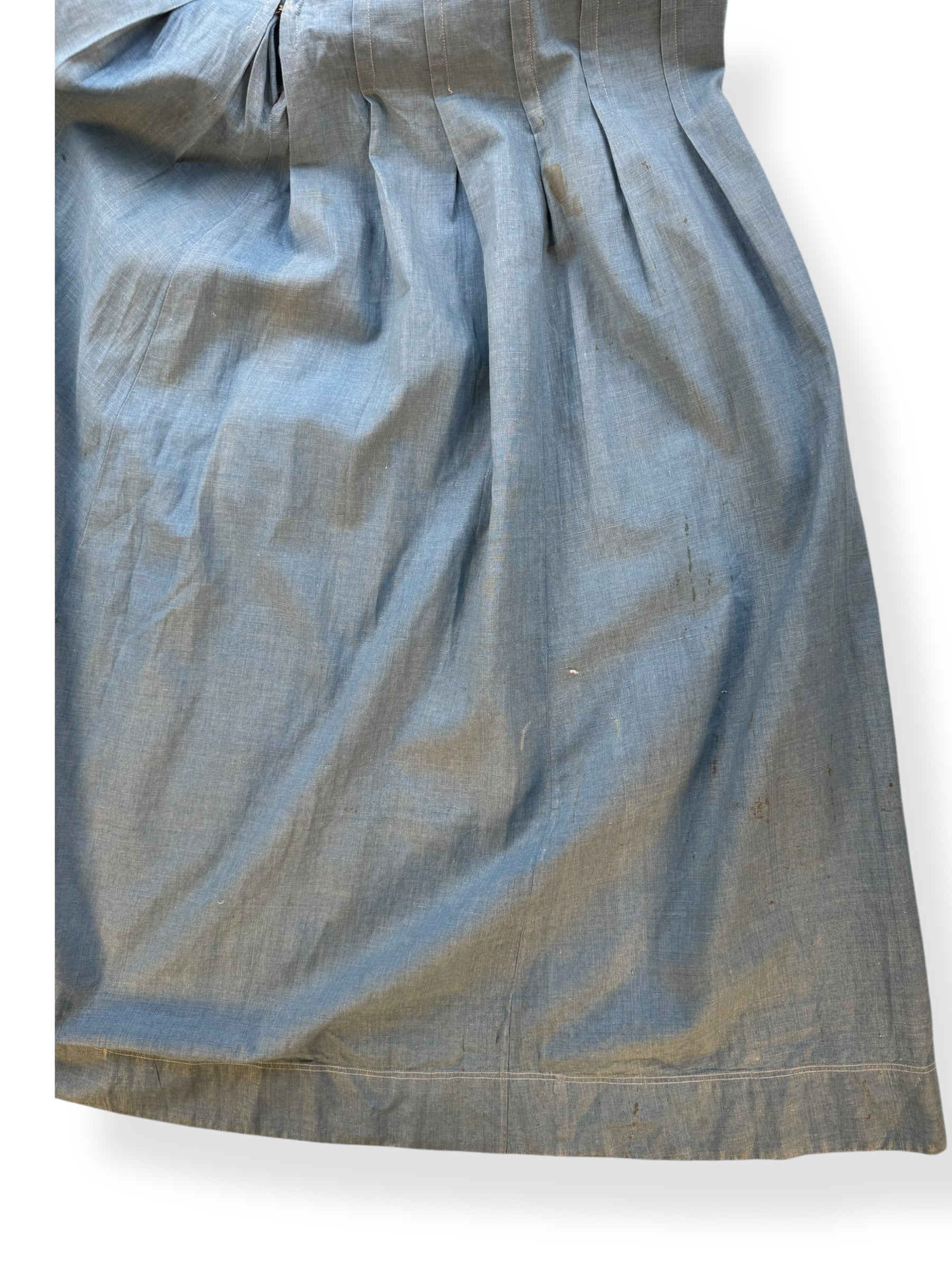 Early 1900s Antique Chambray Skirt S