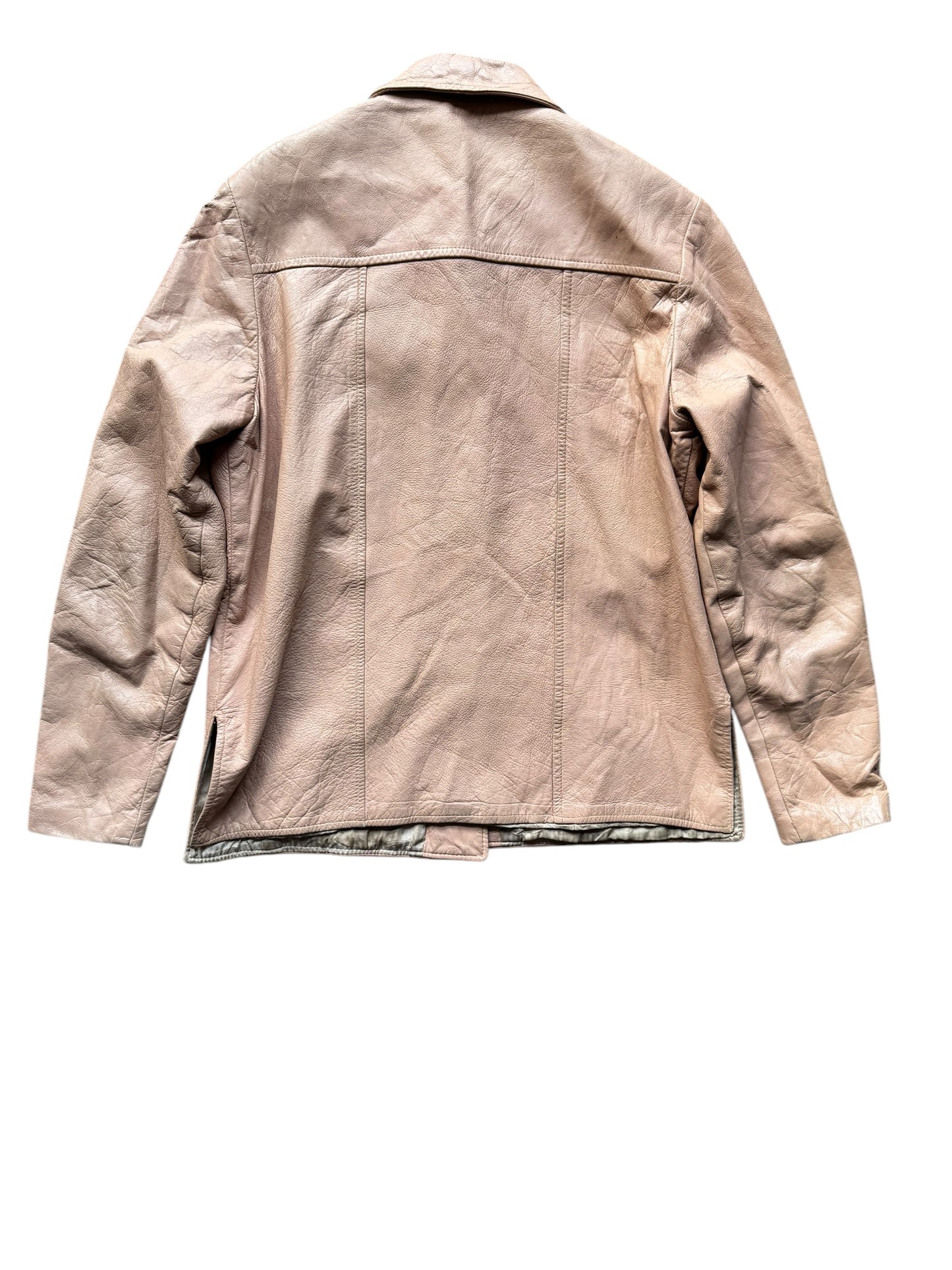 Back view of 1940s Pale Pink Leather Jacket M