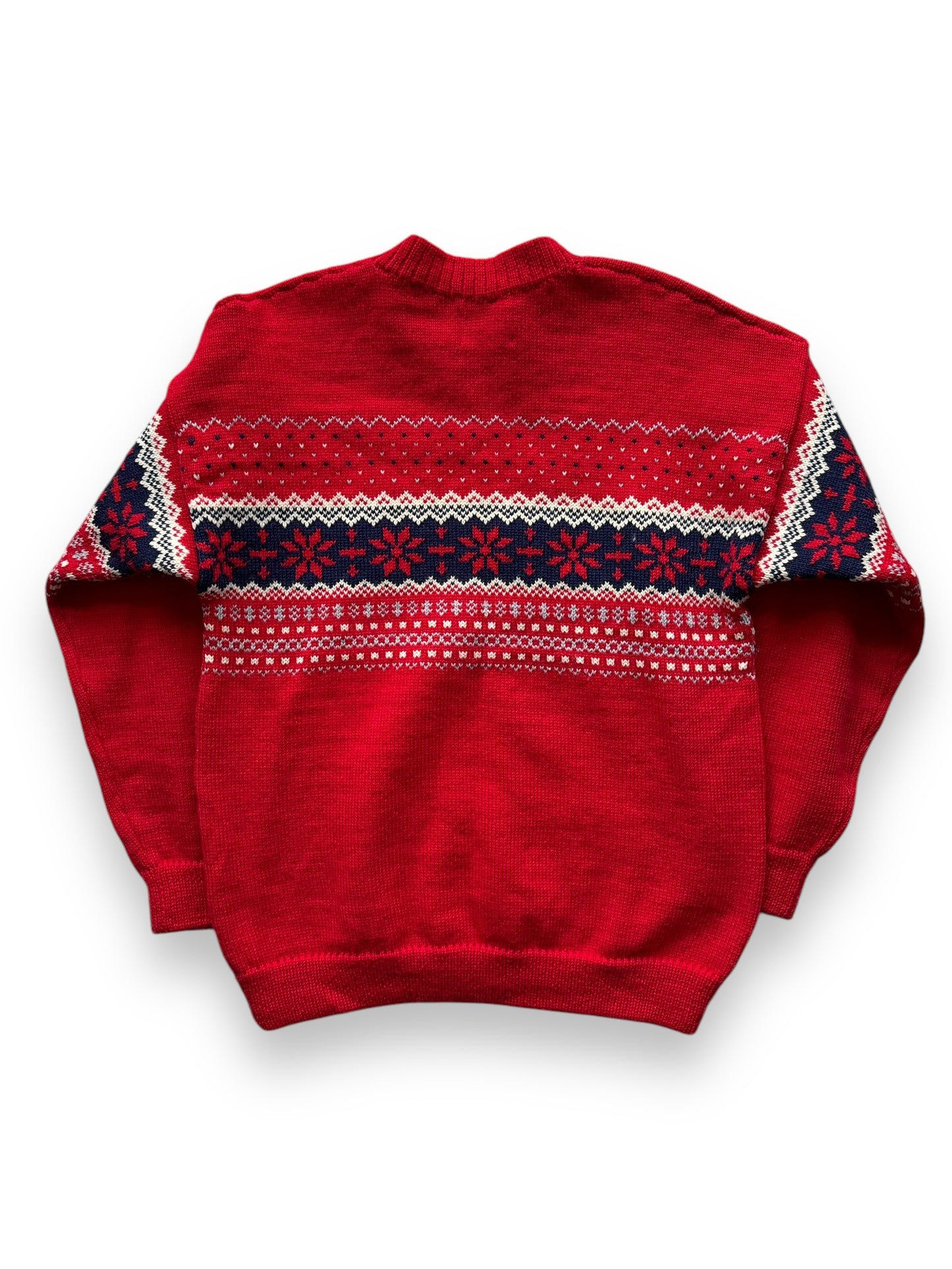 back of Vintage Wapiti Woolies Handmade Wool Sweater SZ M