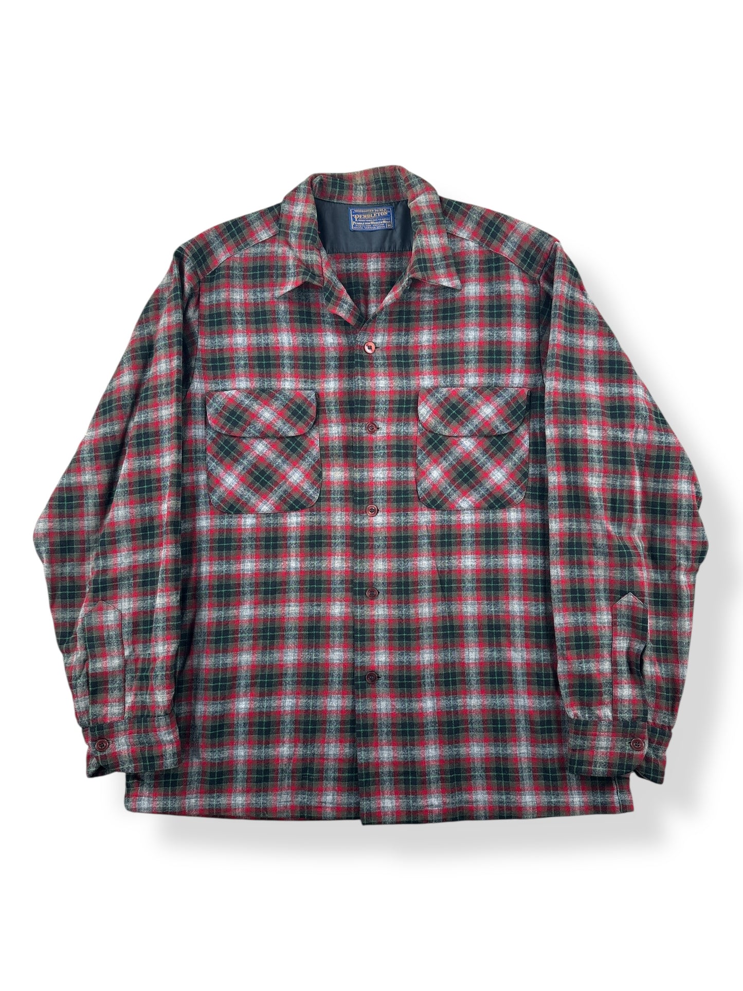 Front of Vintage 50s Era Pendleton Board Shirt SZ M