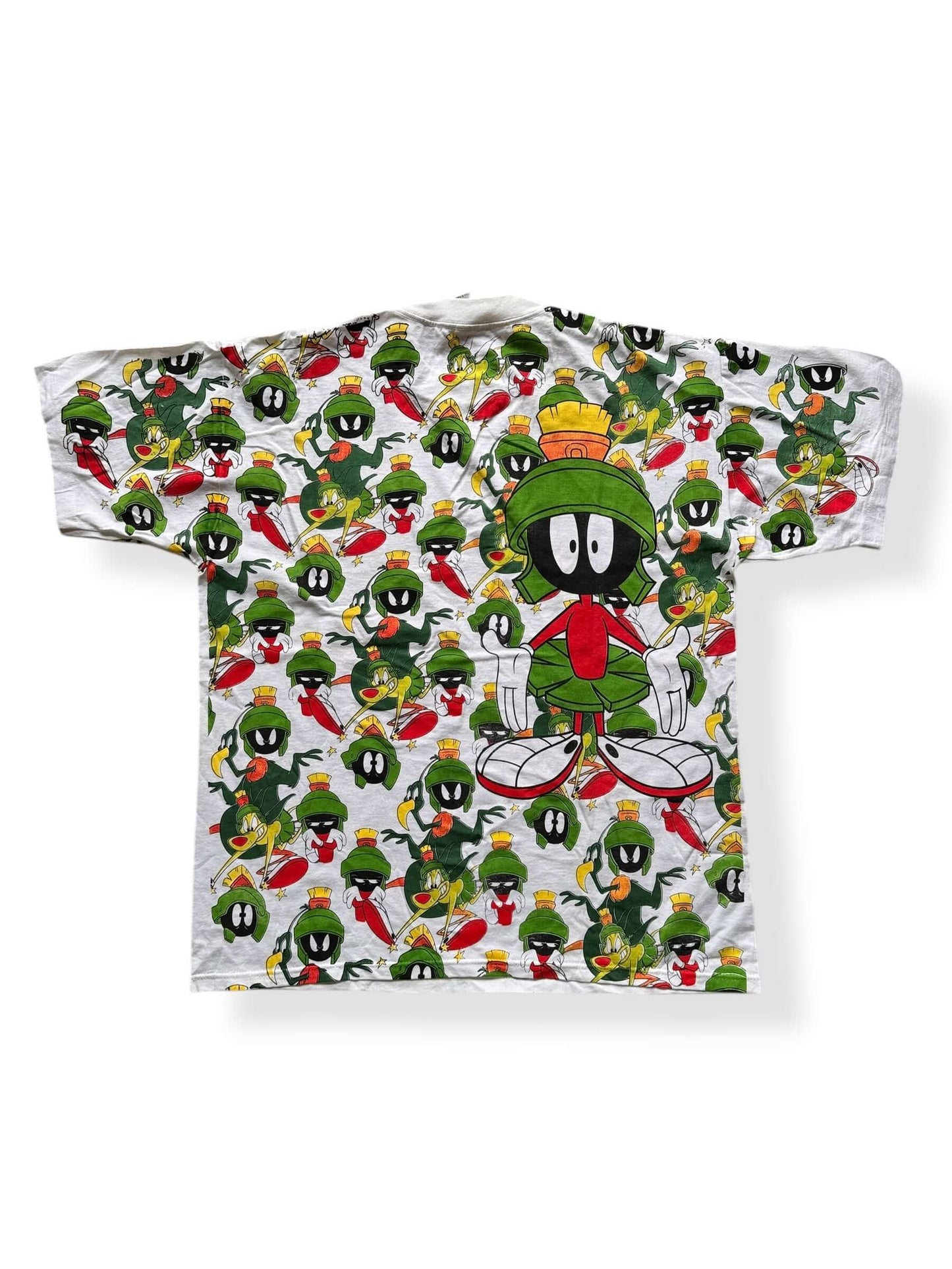 Back of Vintage NOS Marvin the Martian All Over Print Tee SZ XL