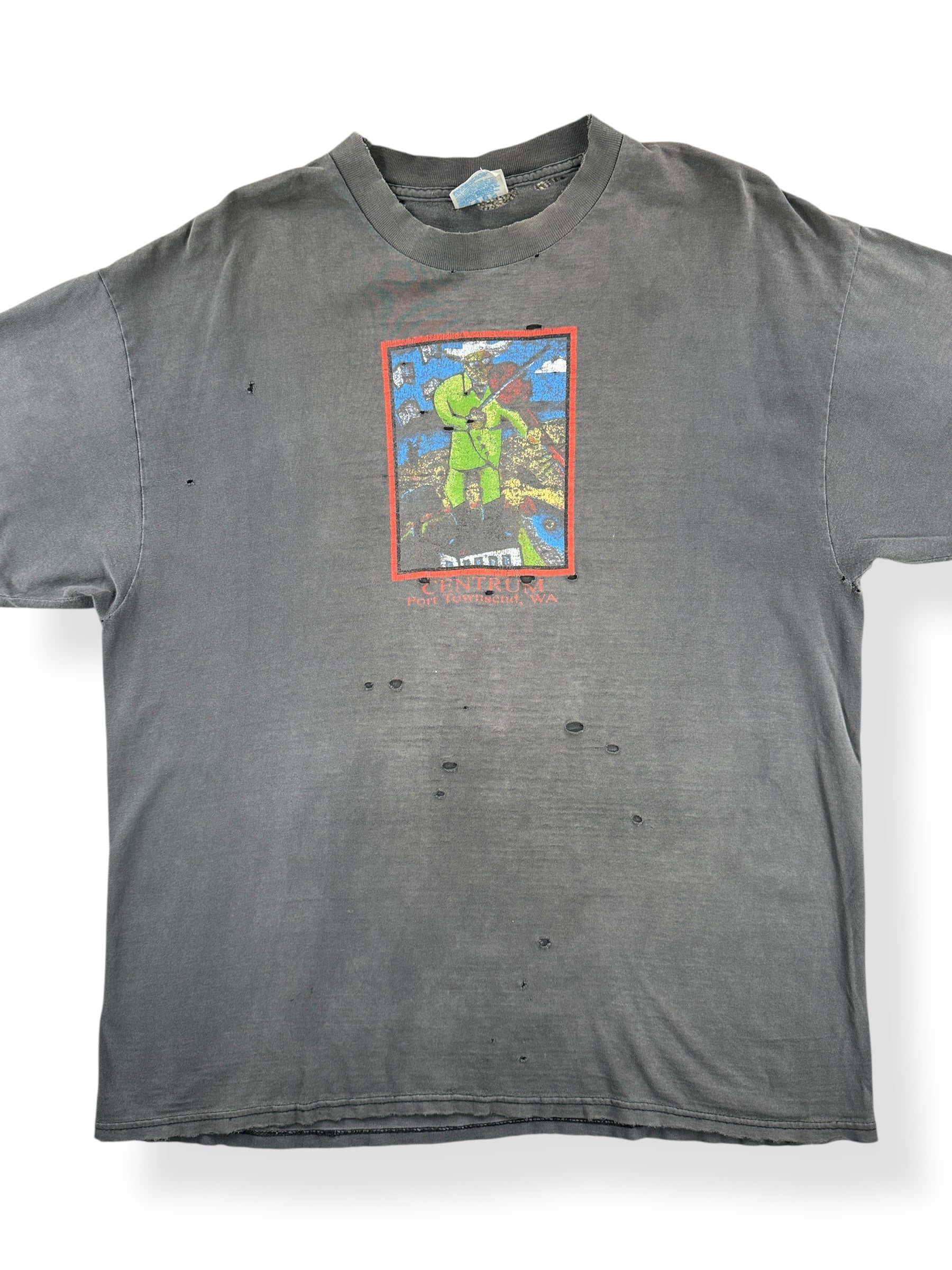 Front Close Up of Vintage Faded Distressed Centrum Tee SZ XL