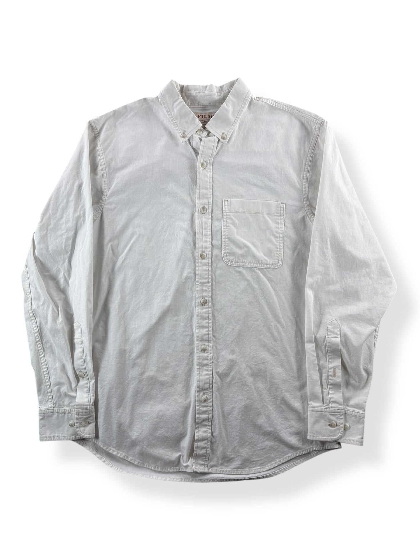 Front of Modern Filson White Button Up SZ M