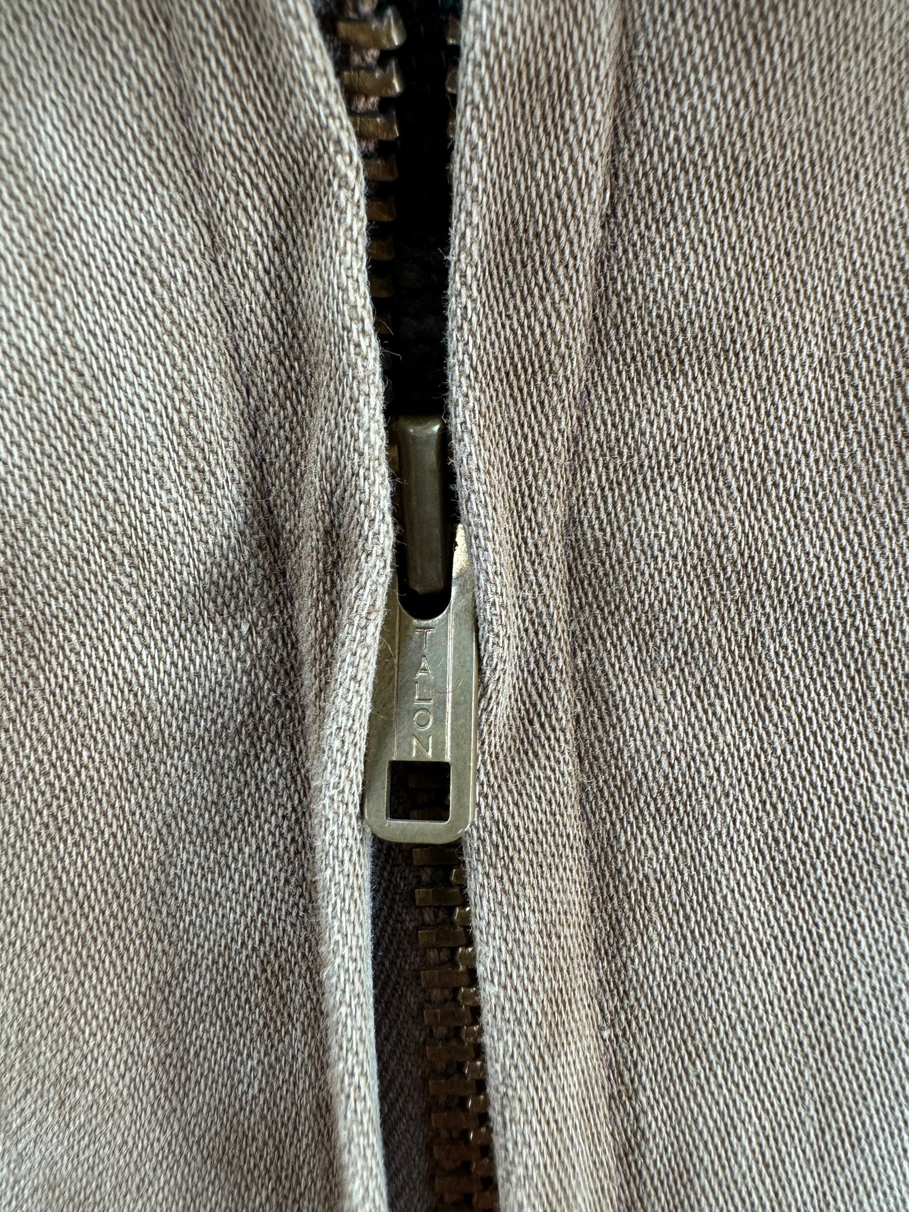 Zipper on Vintage 40s Era Blanket Lined Work Jacket SZ S