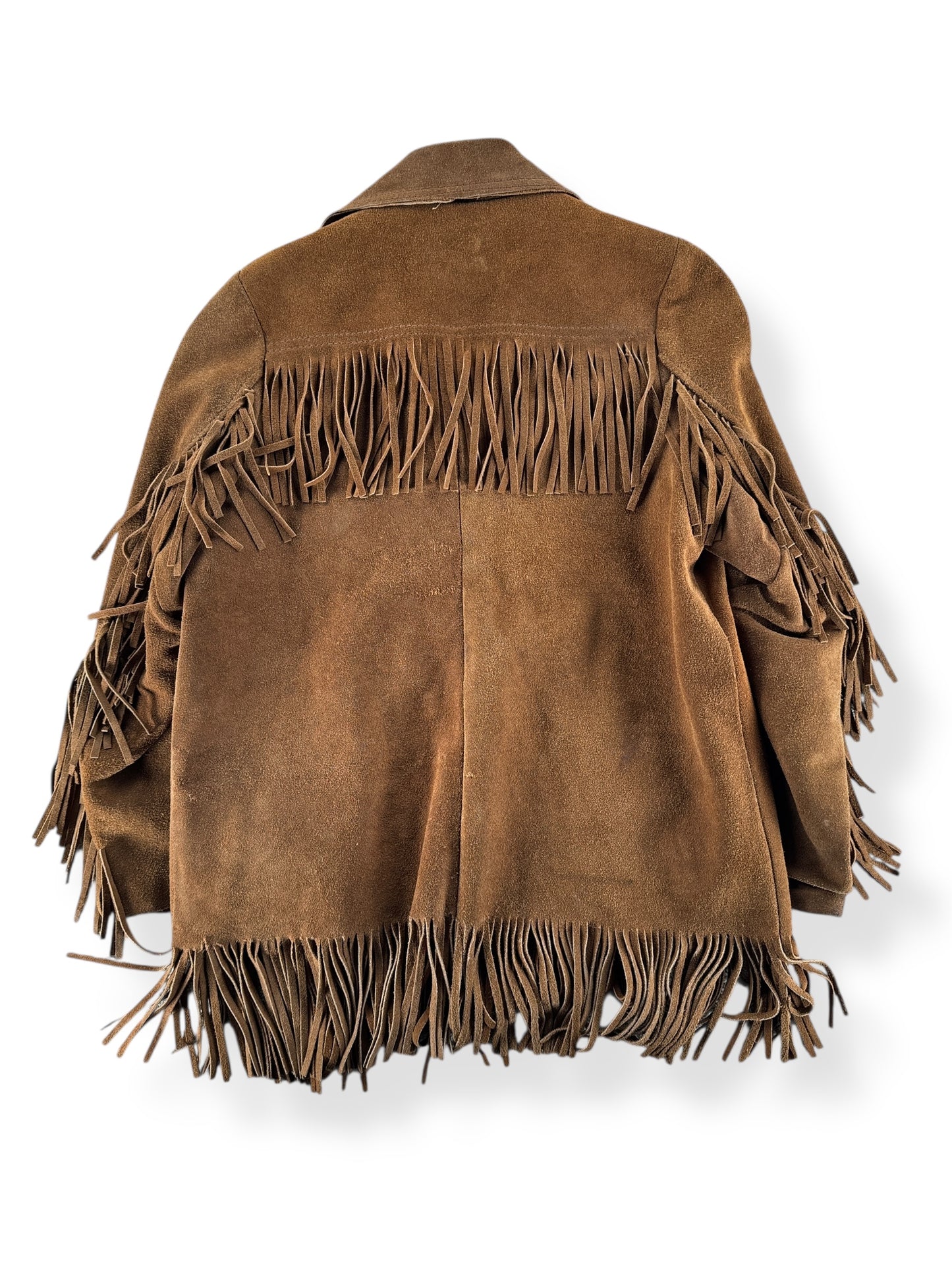 Back of Vintage Ralph Edwards Sportswear Fringed Suede Jacket SZ S