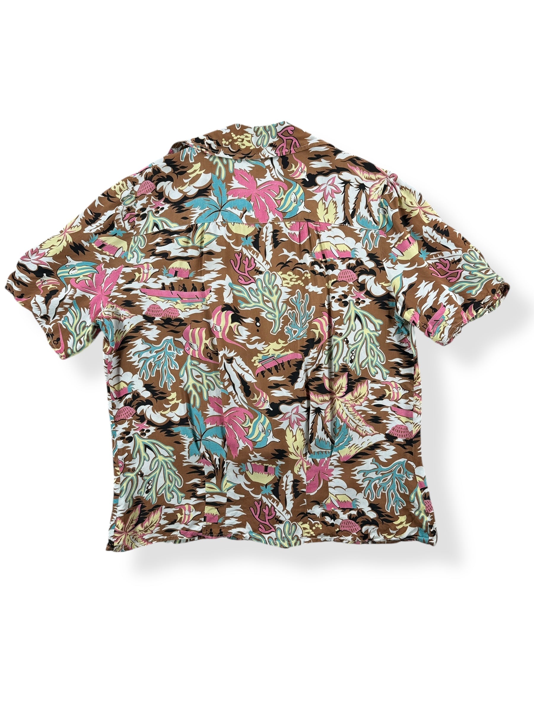 Back of Vintage Ladies Aloha Shirt SZ S AS IS