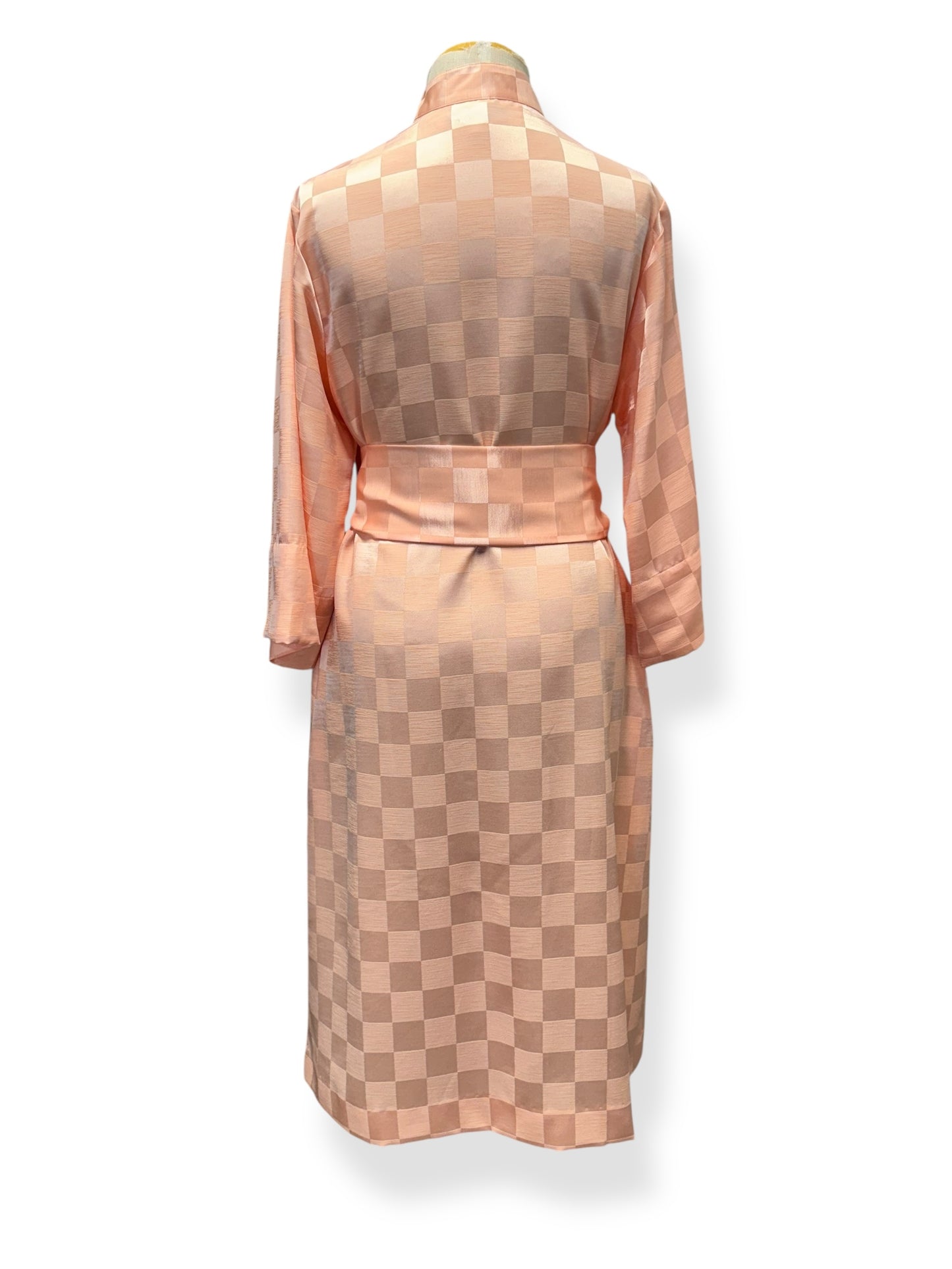 Back view of 80s Katherine Ogust Peachy Dress L