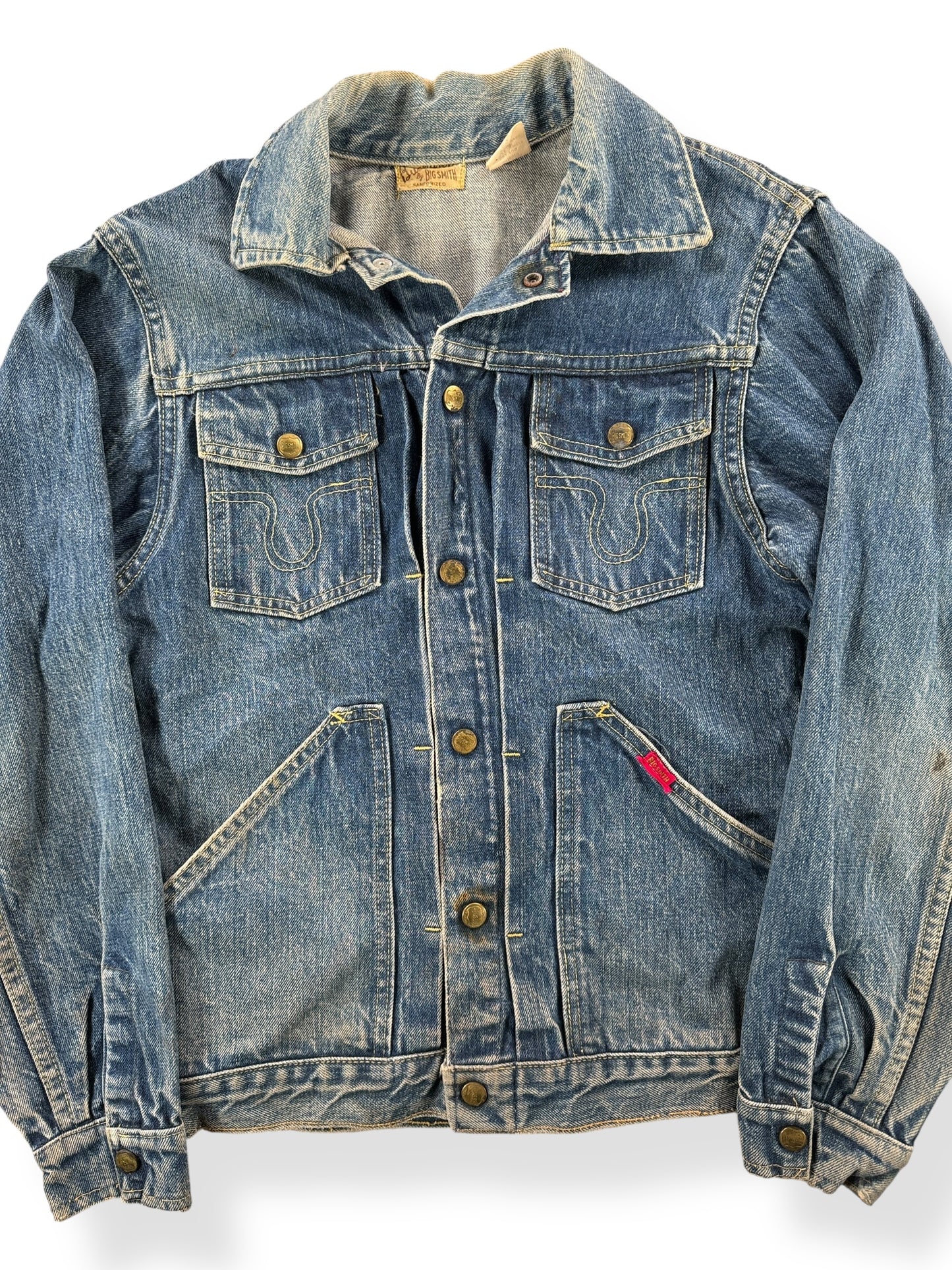 Front Close Up of Vintage Buckaroo By Big Smith Denim Jacket SZ 38