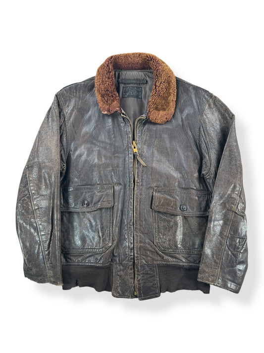 Front of Vintage USN G-1 Bomber Jacket SZ 40 AS IS