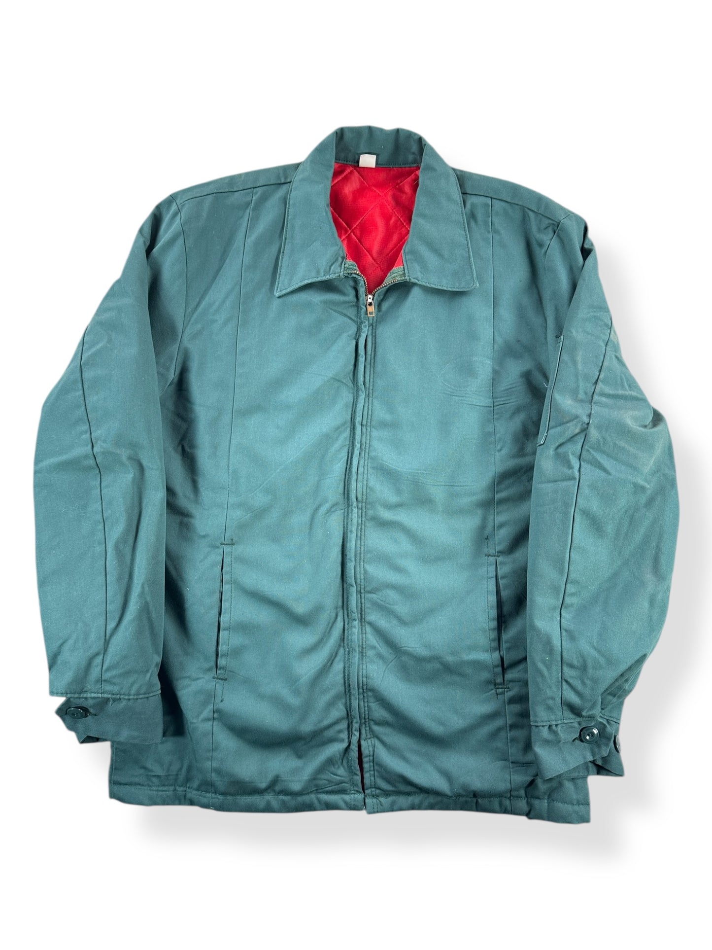 Front of Vintage Red Kap Green Gas Station Jacket SZ M