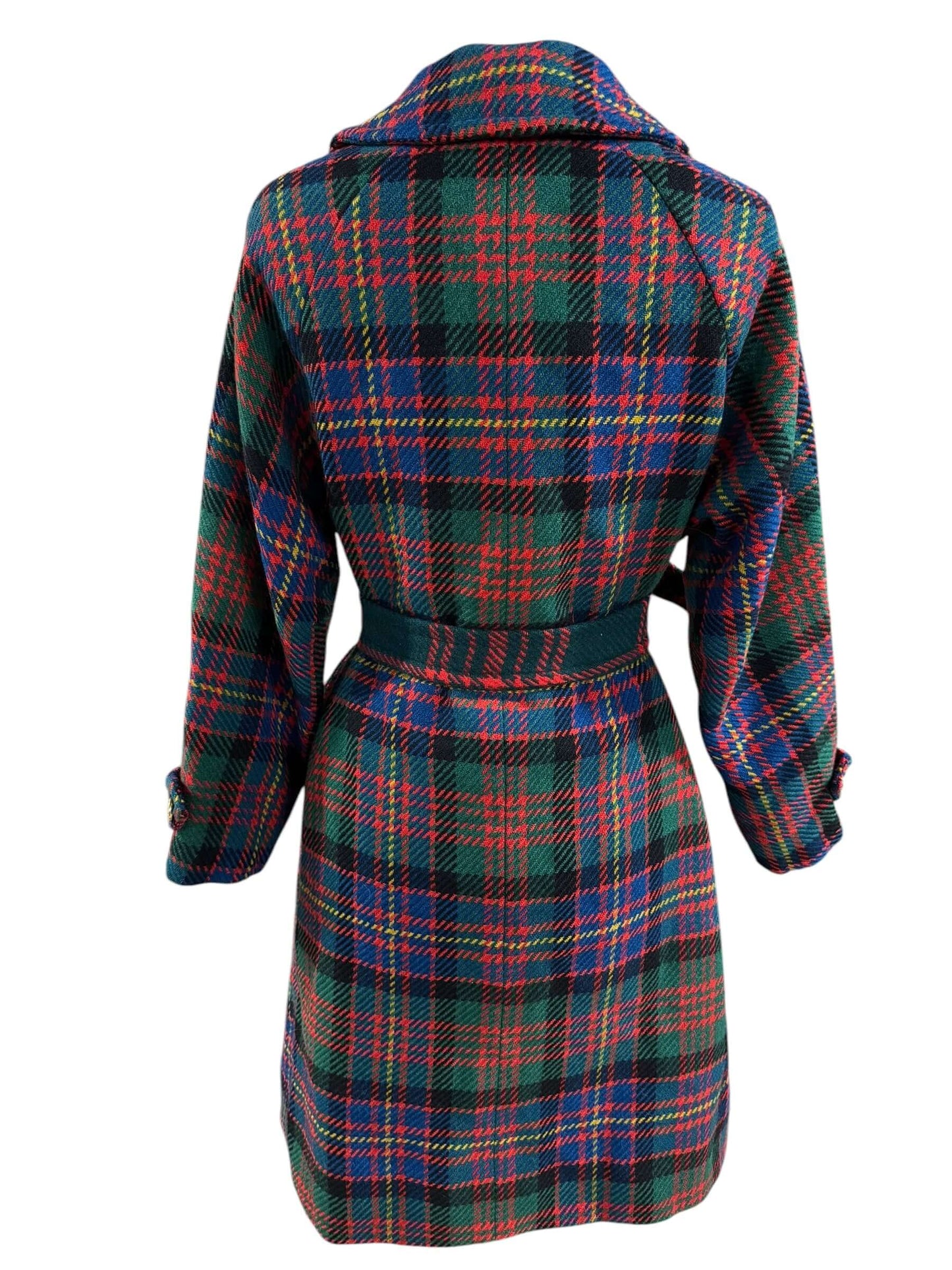 Back view of 1960s Plaid Coat L
