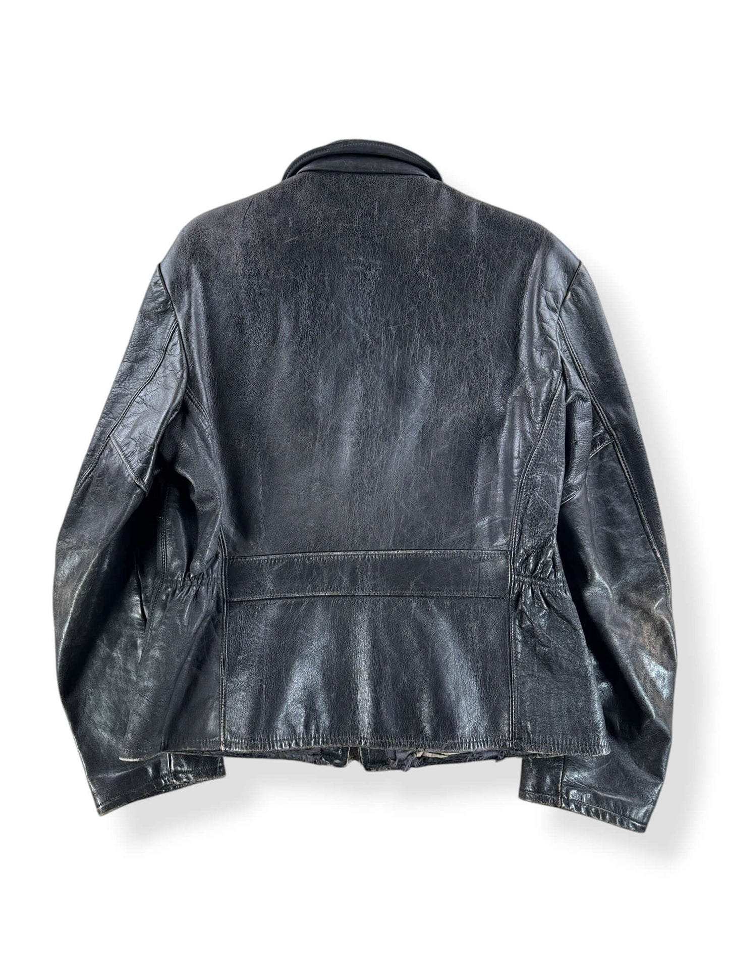 Back of Vintage 50s Penny's Leather Jacket SZ 40