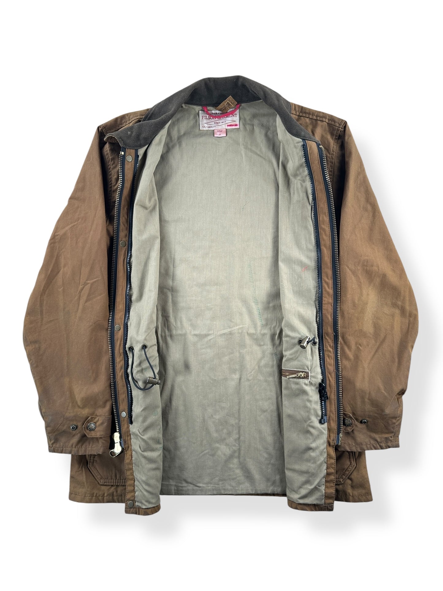 Inside of Filson Mile Marker Jacket SZ M AS IS